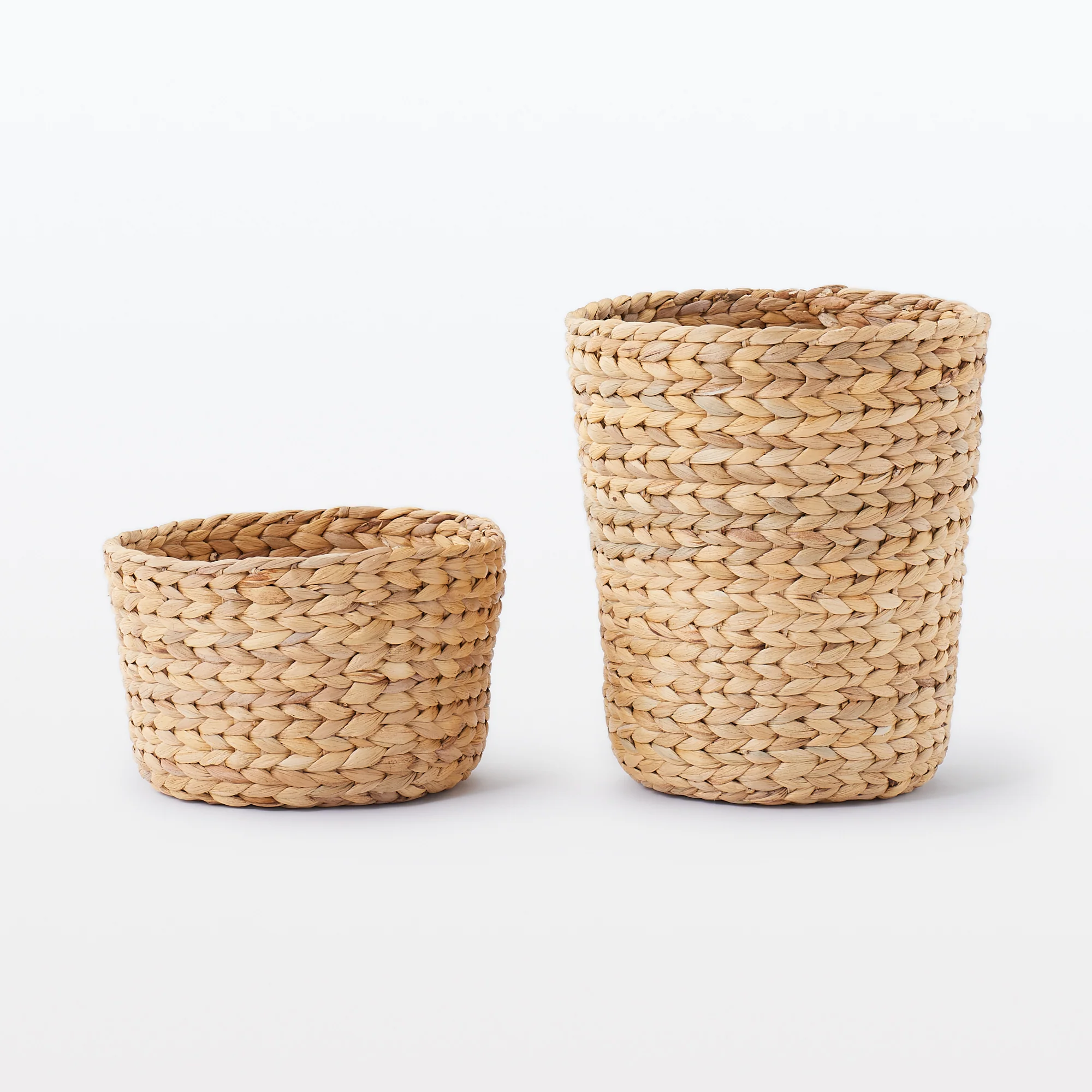 Water Hyacinth Basket - Round - Shallow Dia. 9.8 x H6.3" - Image 5