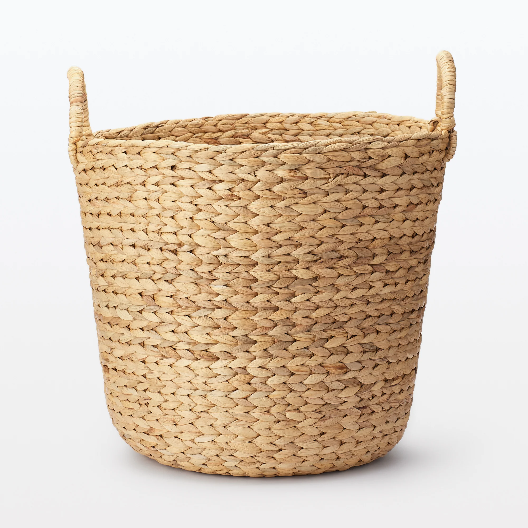 Water Hyacinth Basket with Handles - Round - Large Dia. 17.7 x H15.7" - Image 4