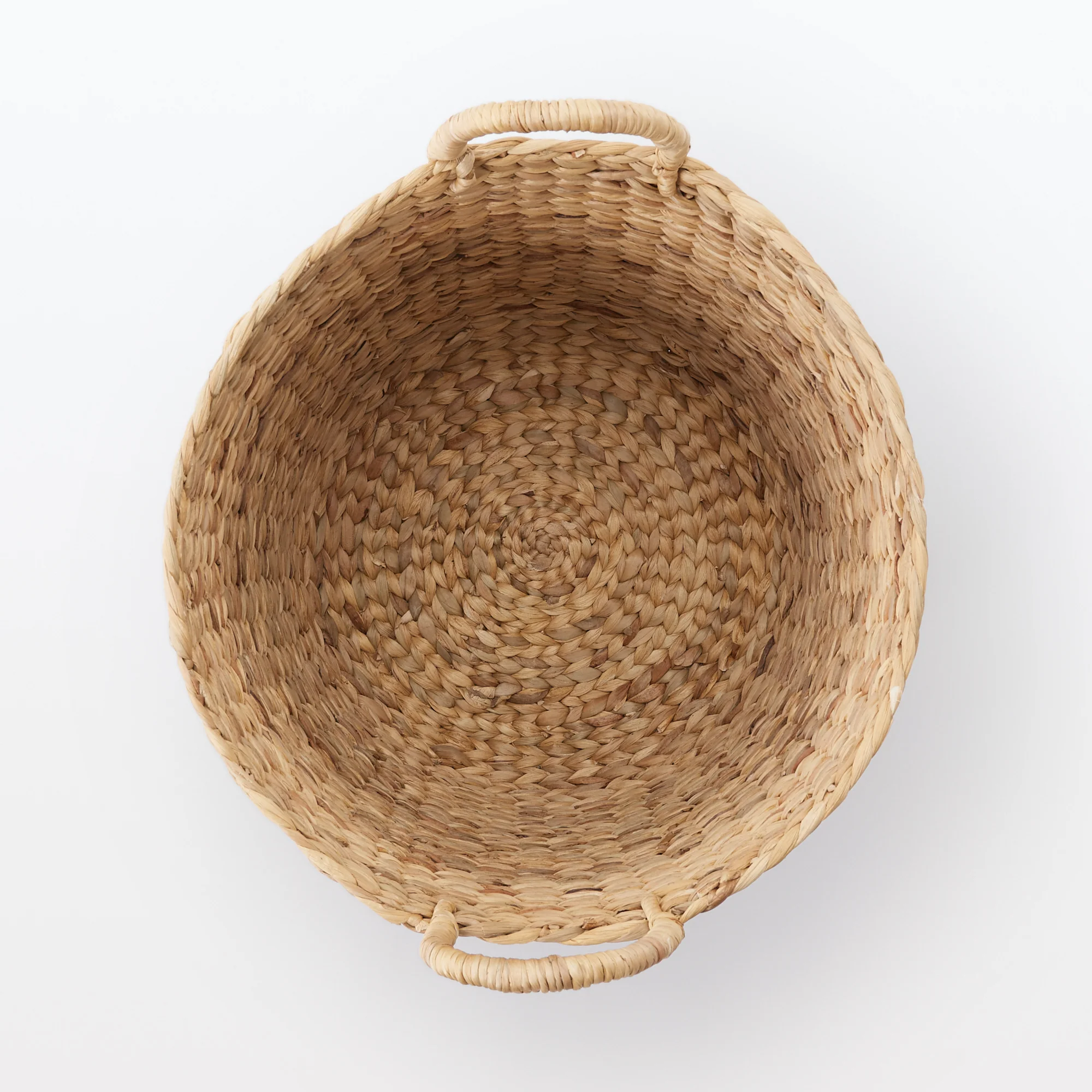 Water Hyacinth Basket with Handles - Round - Large Dia. 17.7 x H15.7" - Image 5