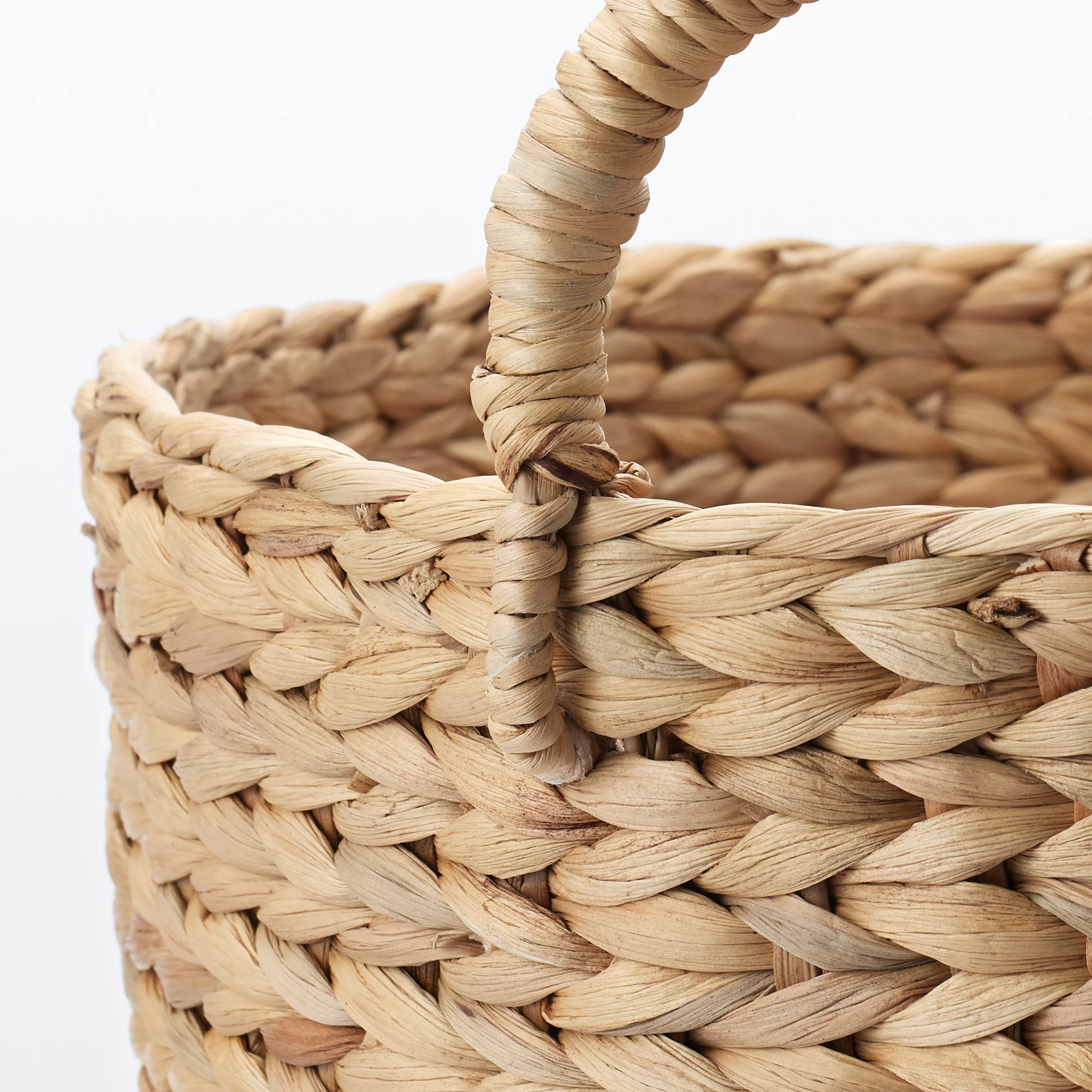 Water Hyacinth Basket with Handles - Round - Large Dia. 17.7 x H15.7" - Image 6