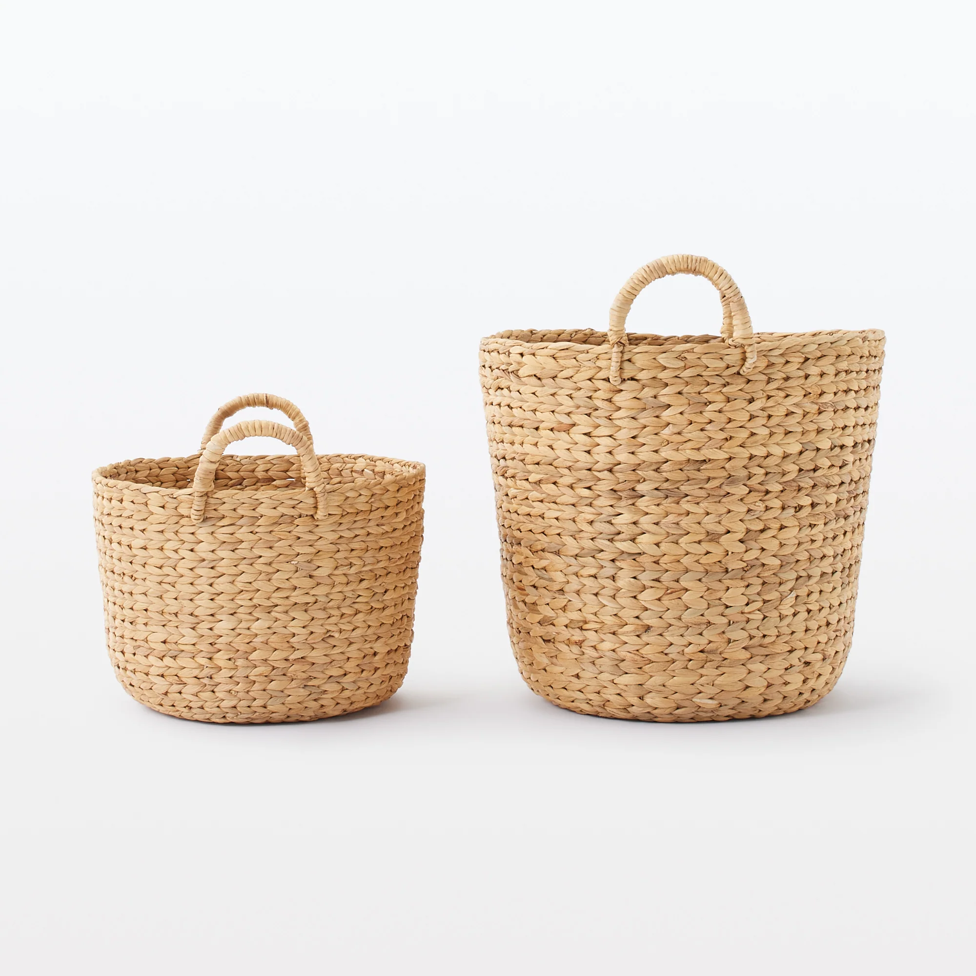 Water Hyacinth Basket with Handles - Round - Small Dia. 14.6 x H10.2" - Image 7