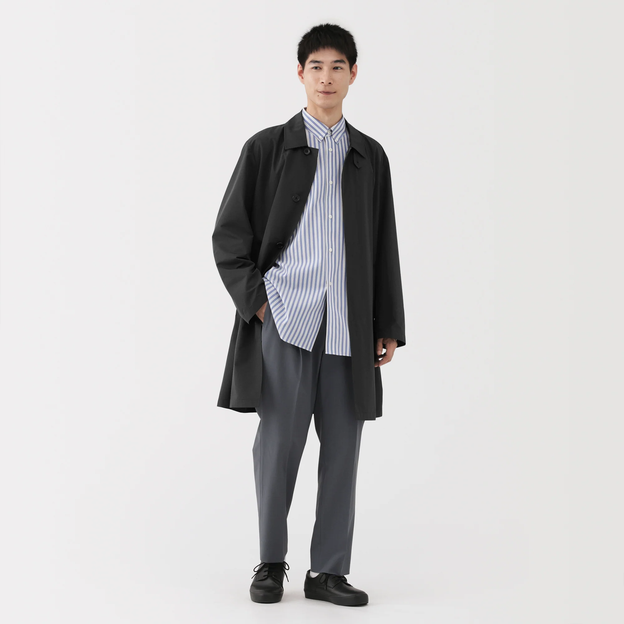Water Repellent Stand Fall Collar Coat - Image 4