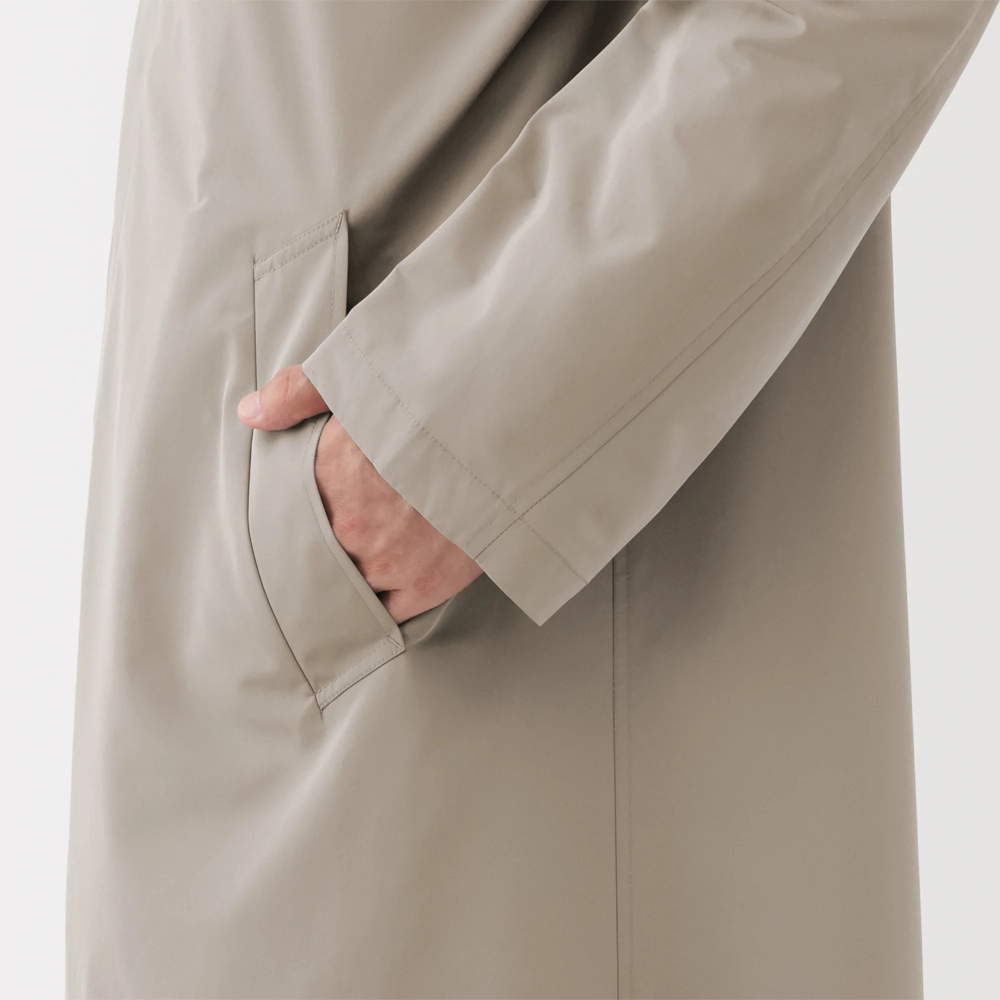 Water Repellent Stand Fall Collar Coat - Image 8
