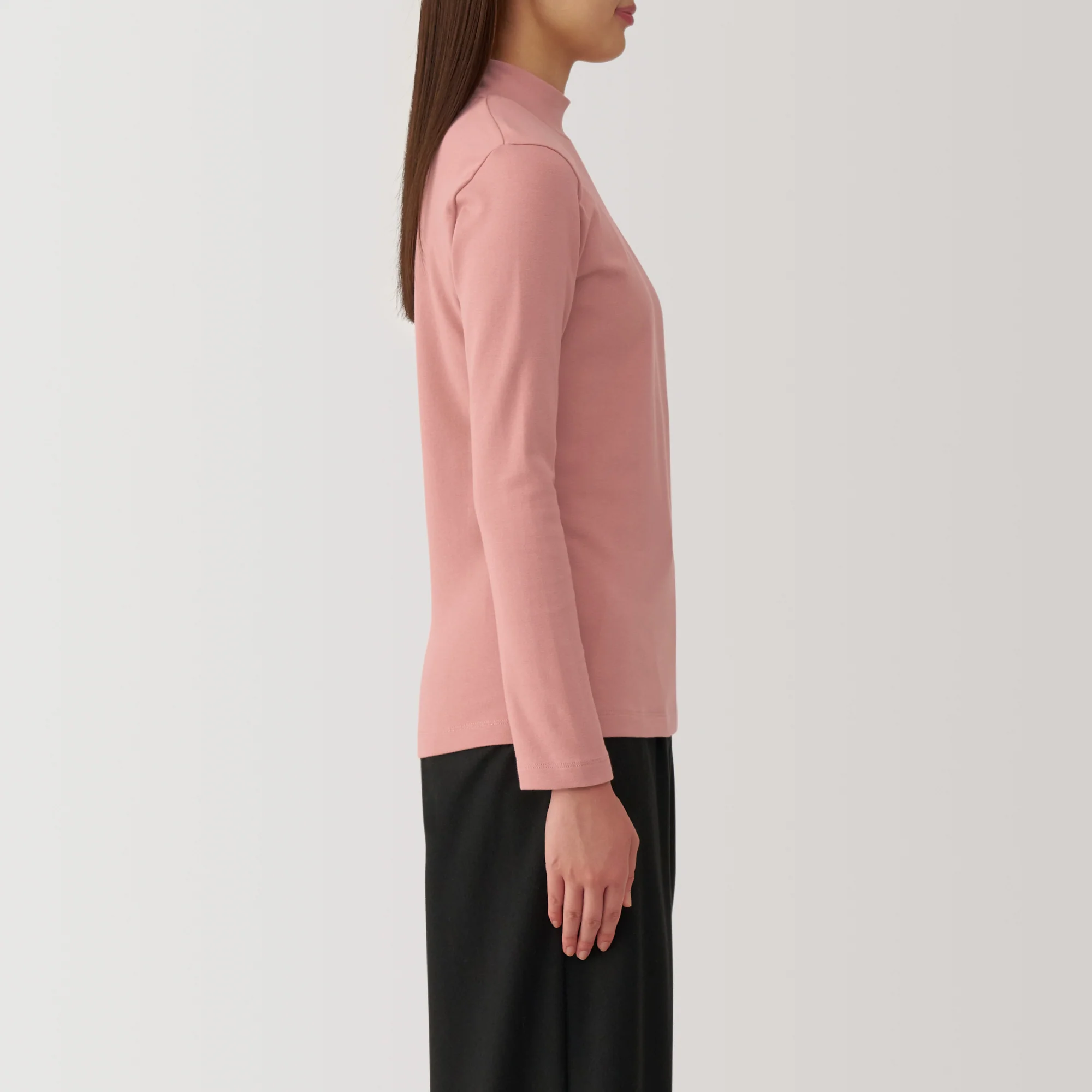 Women's Brushed Ribbed High Neck Long Sleeve T-Shirt - Image 13