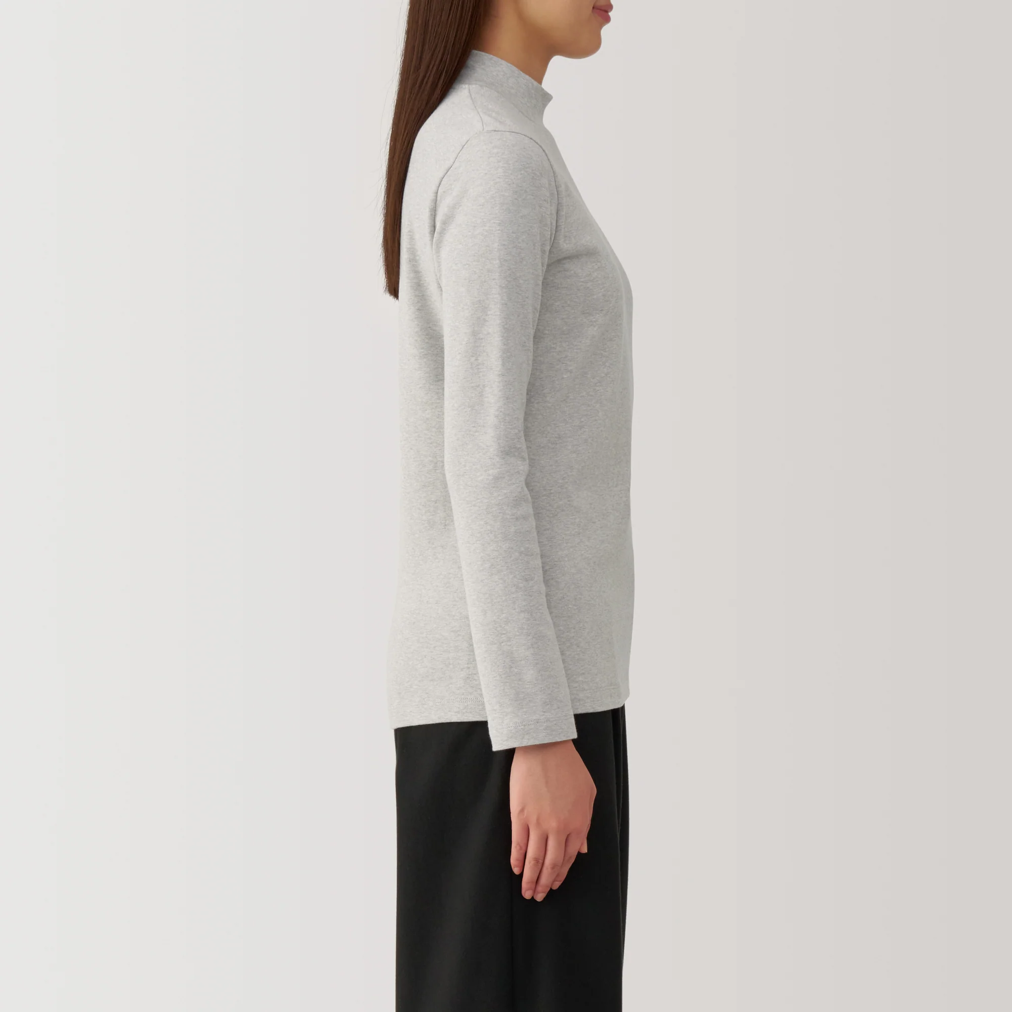Women's Brushed Ribbed High Neck Long Sleeve T-Shirt - Image 29