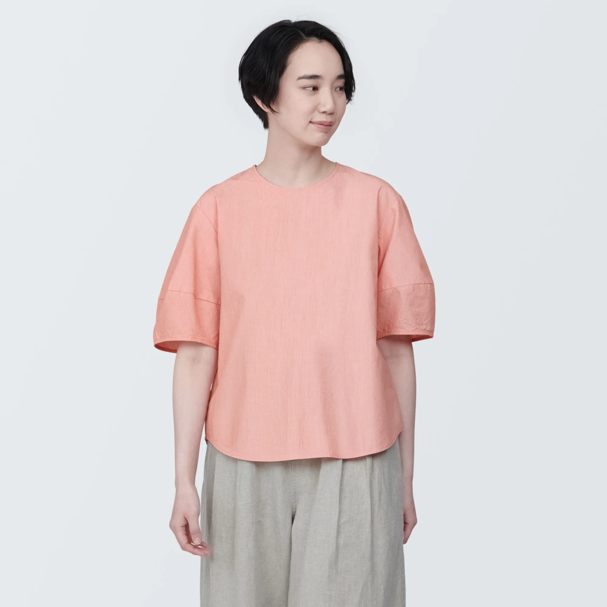 Women's Cool Touch Broadcloth Short Sleeve Striped Blouse