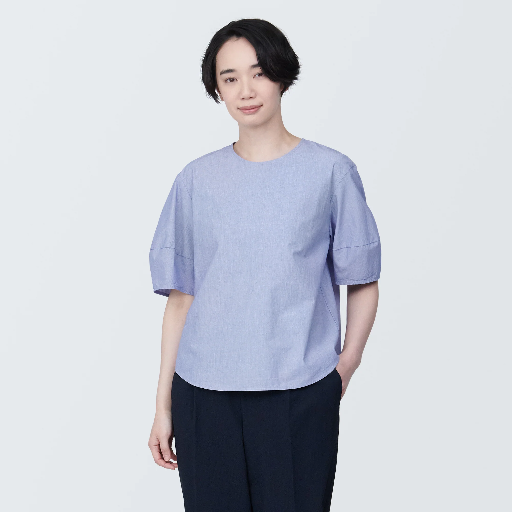Women's Cool Touch Broadcloth Short Sleeve Striped Blouse - Image 13