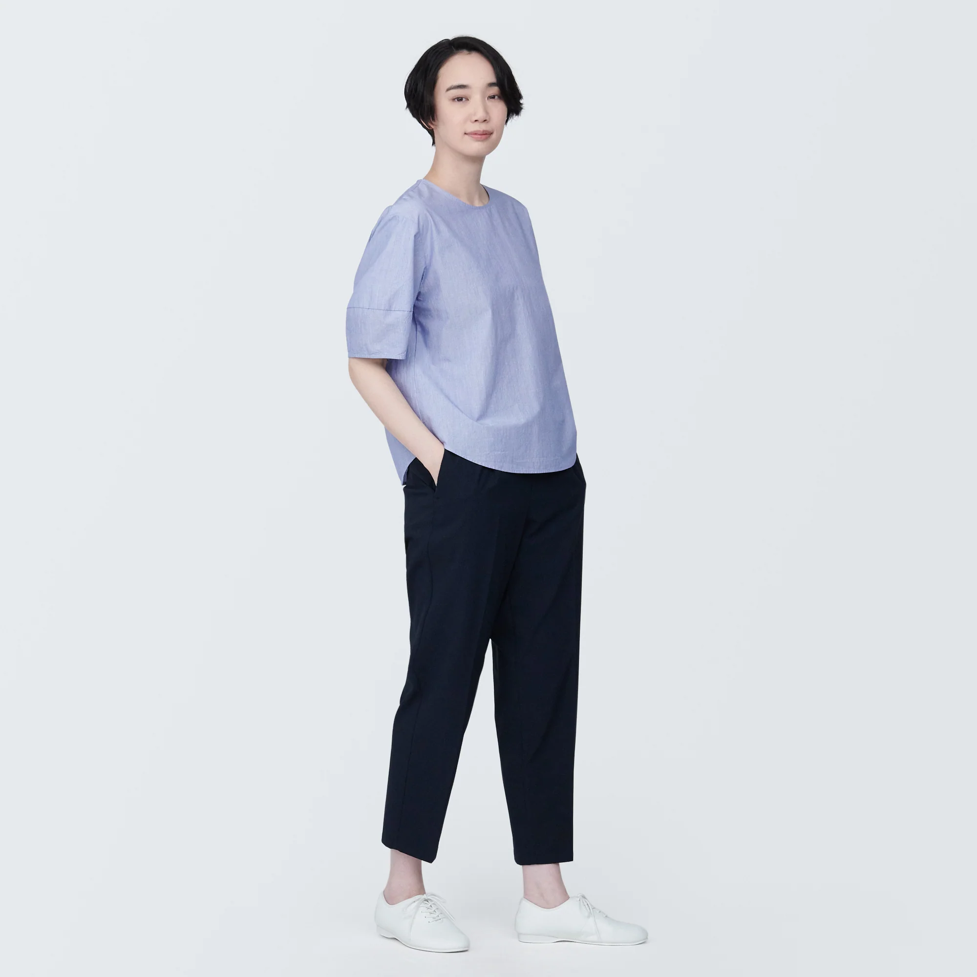 Women's Cool Touch Broadcloth Short Sleeve Striped Blouse - Image 14