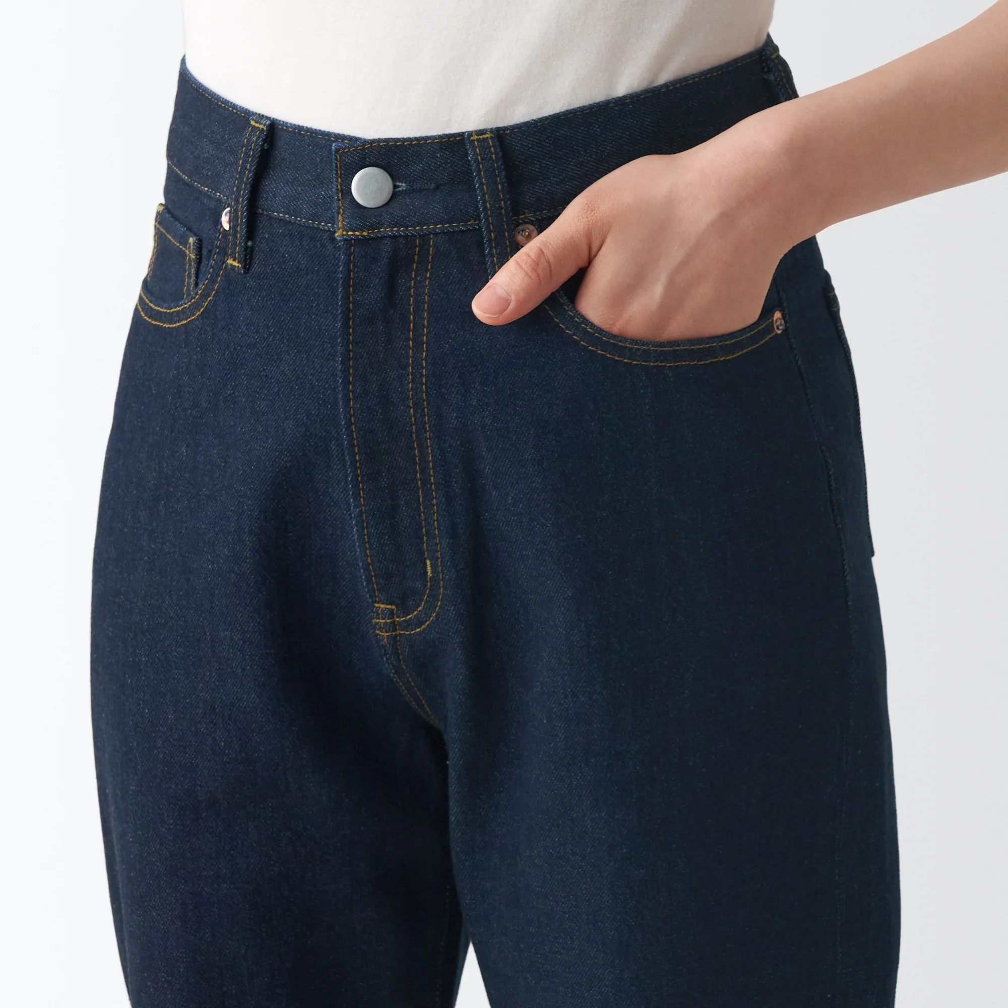Women's Denim Regular Pants - Dark Navy (L 31inch / 79cm) - Image 8