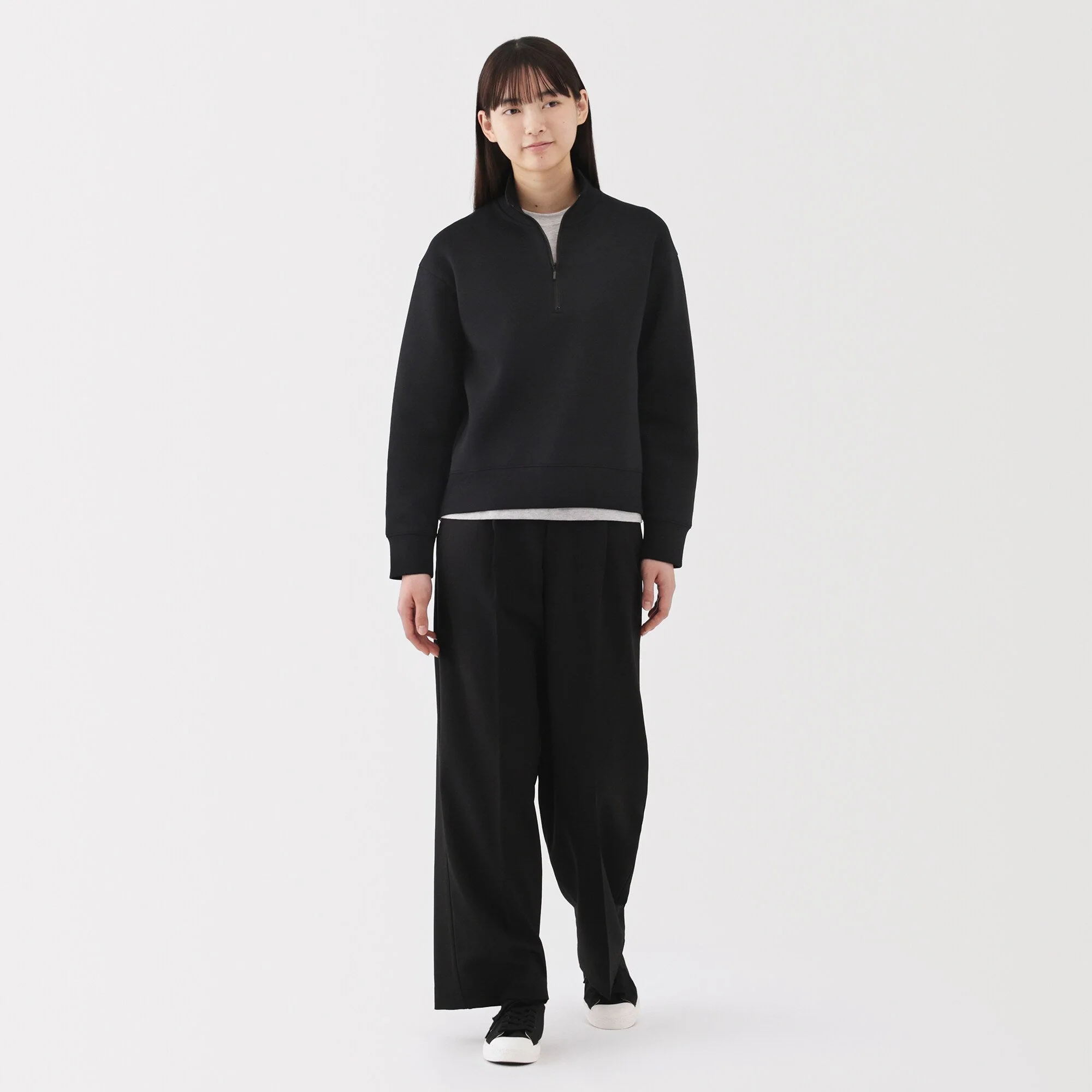 Women's Double Knitted Half Zip Sweatshirt - Image 11