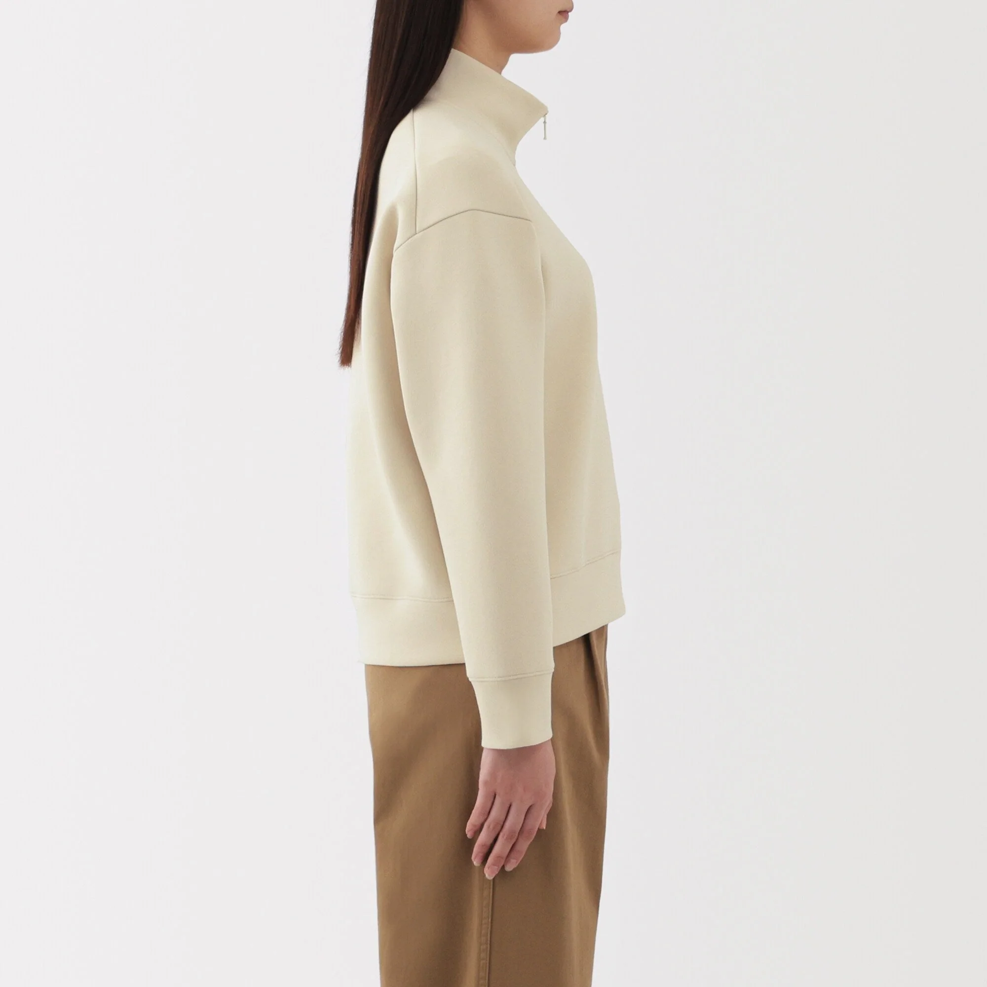 Women's Double Knitted Half Zip Sweatshirt - Image 19