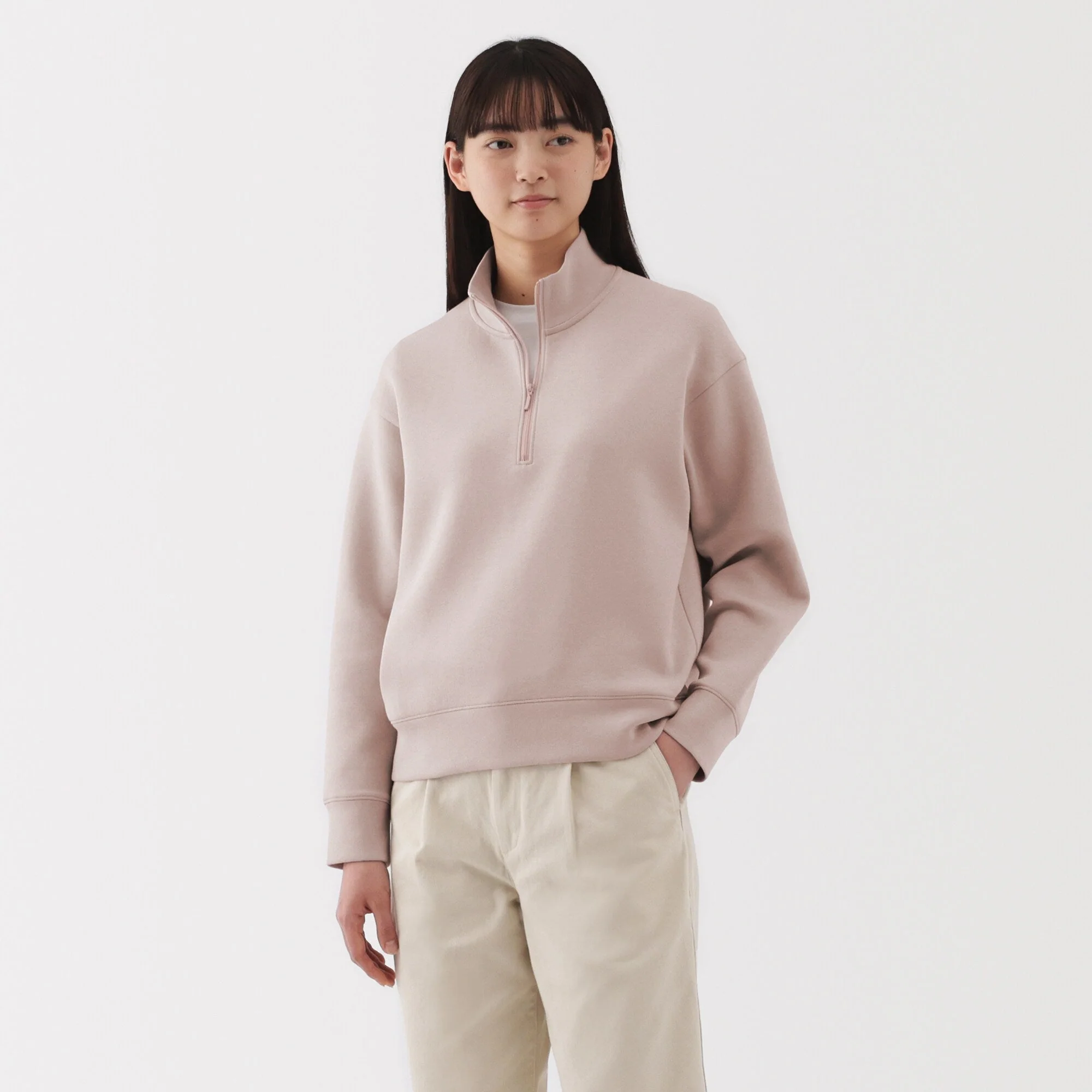 Women's Double Knitted Half Zip Sweatshirt - Image 24