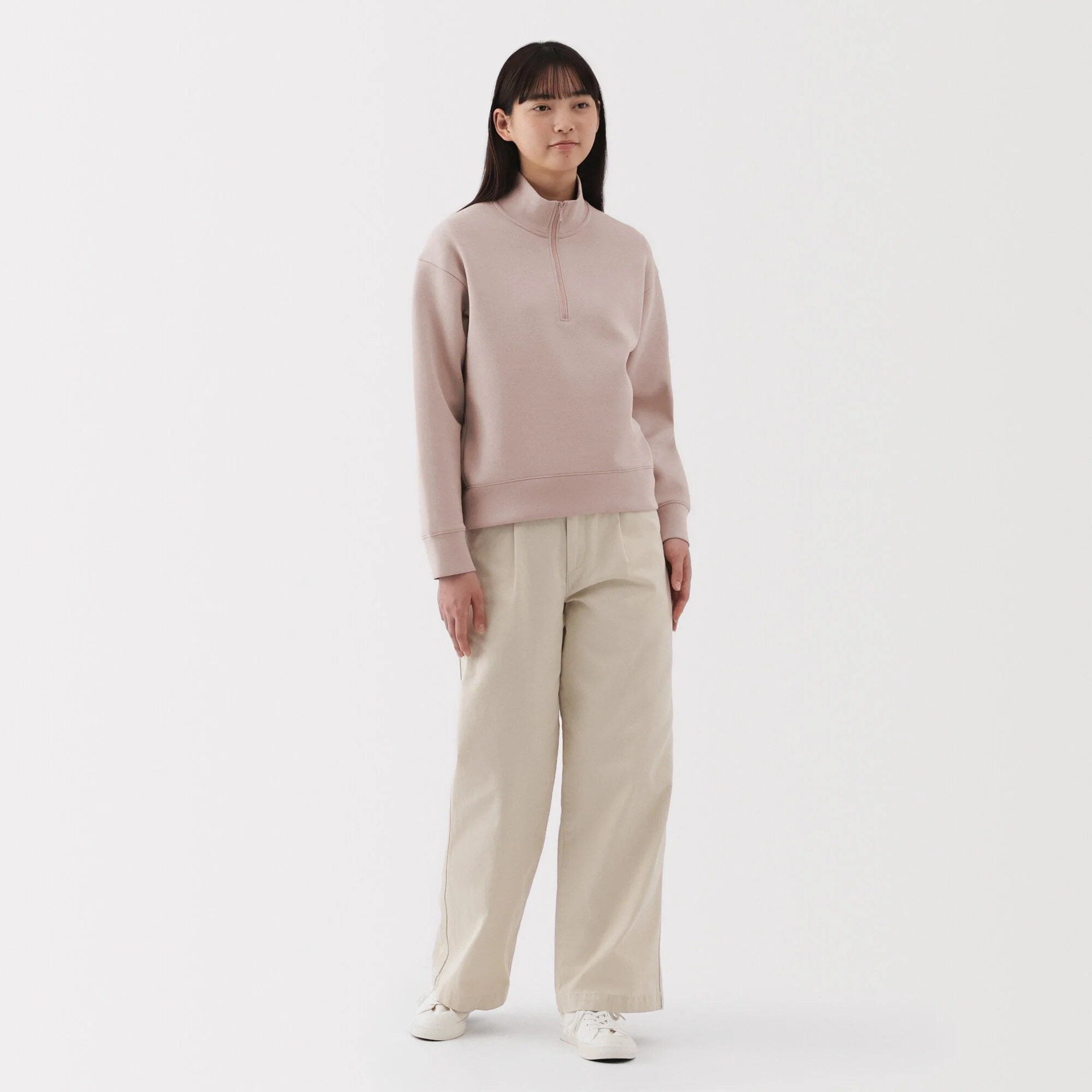 Women's Double Knitted Half Zip Sweatshirt - Image 25