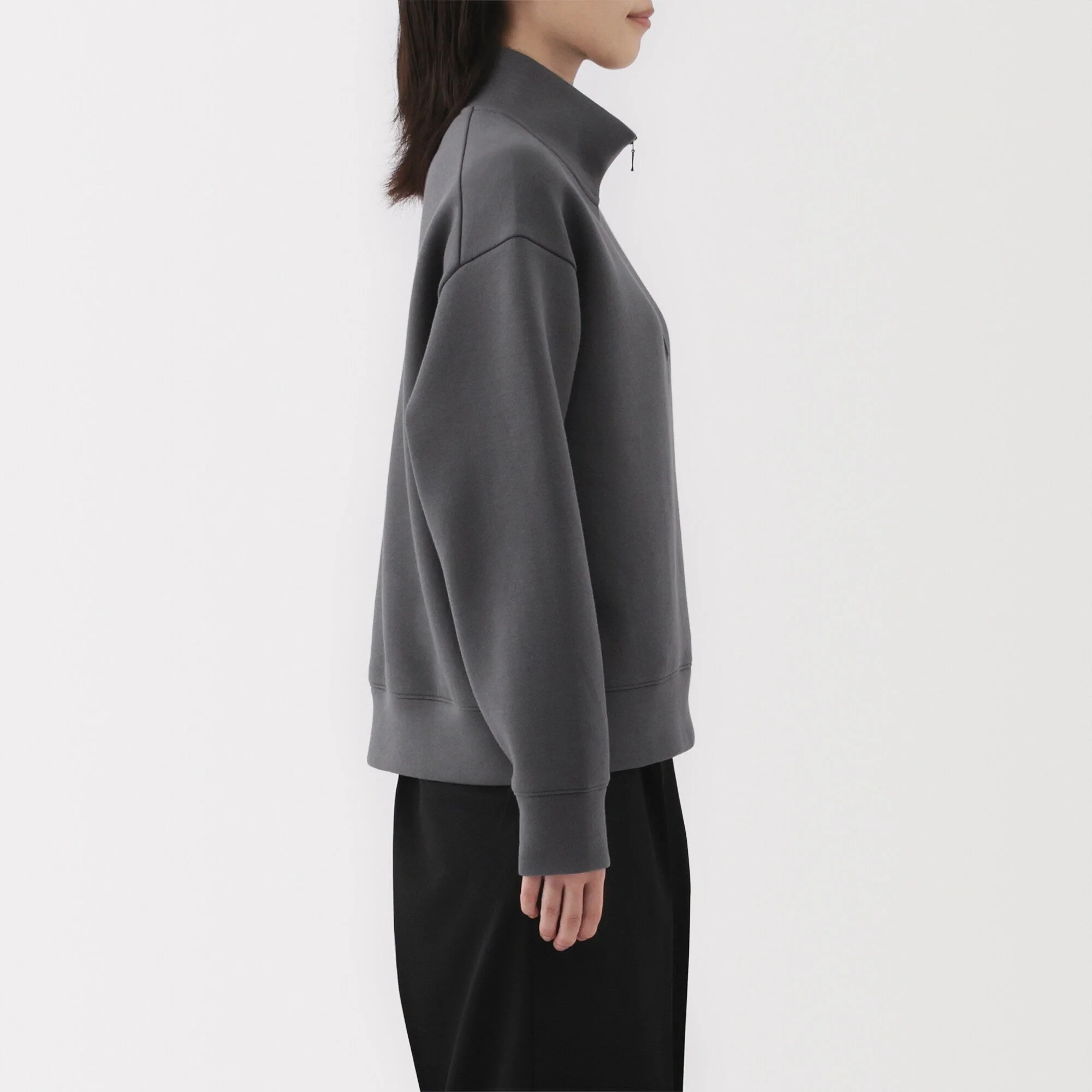 Women's Double Knitted Half Zip Sweatshirt - Image 5