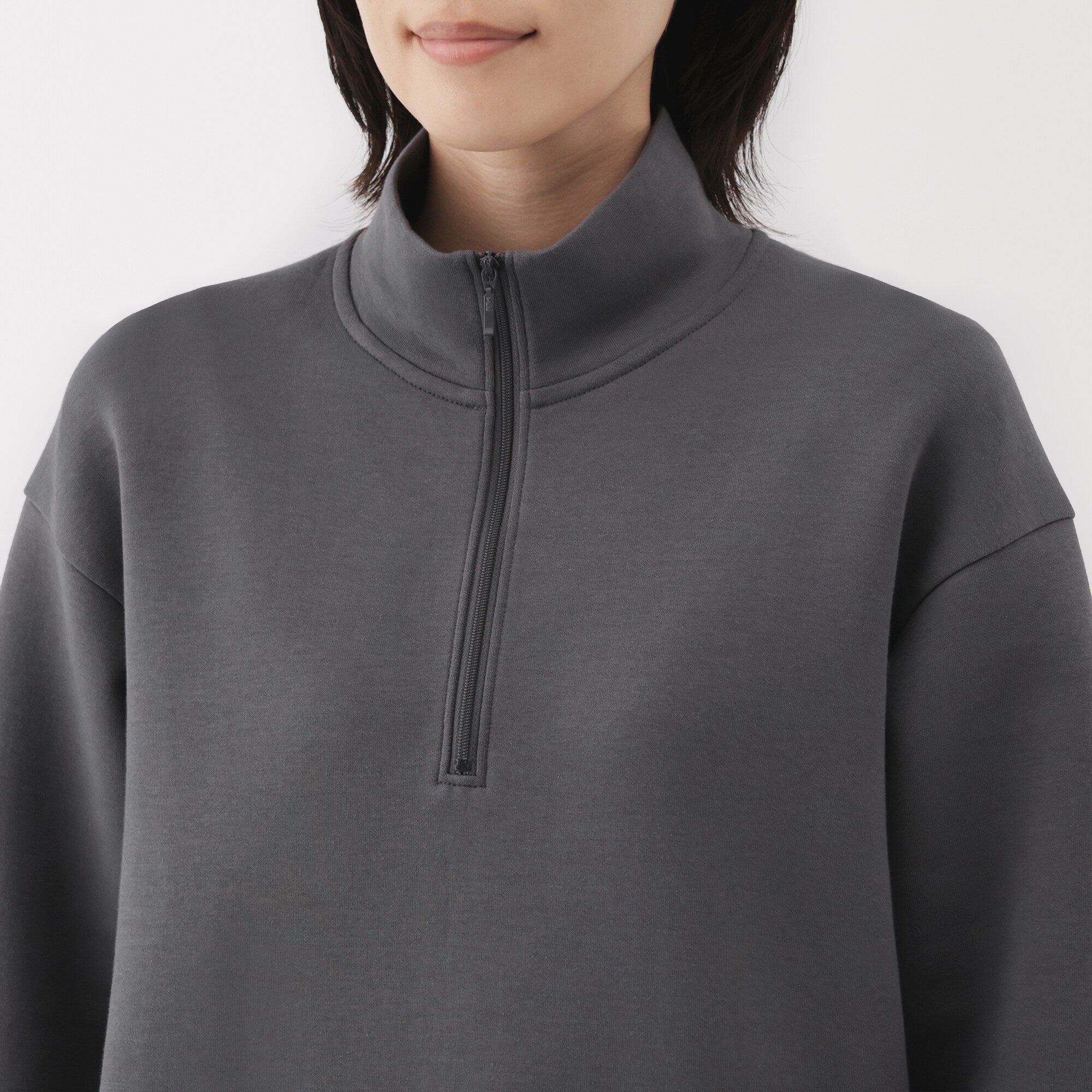 Women's Double Knitted Half Zip Sweatshirt - Image 7