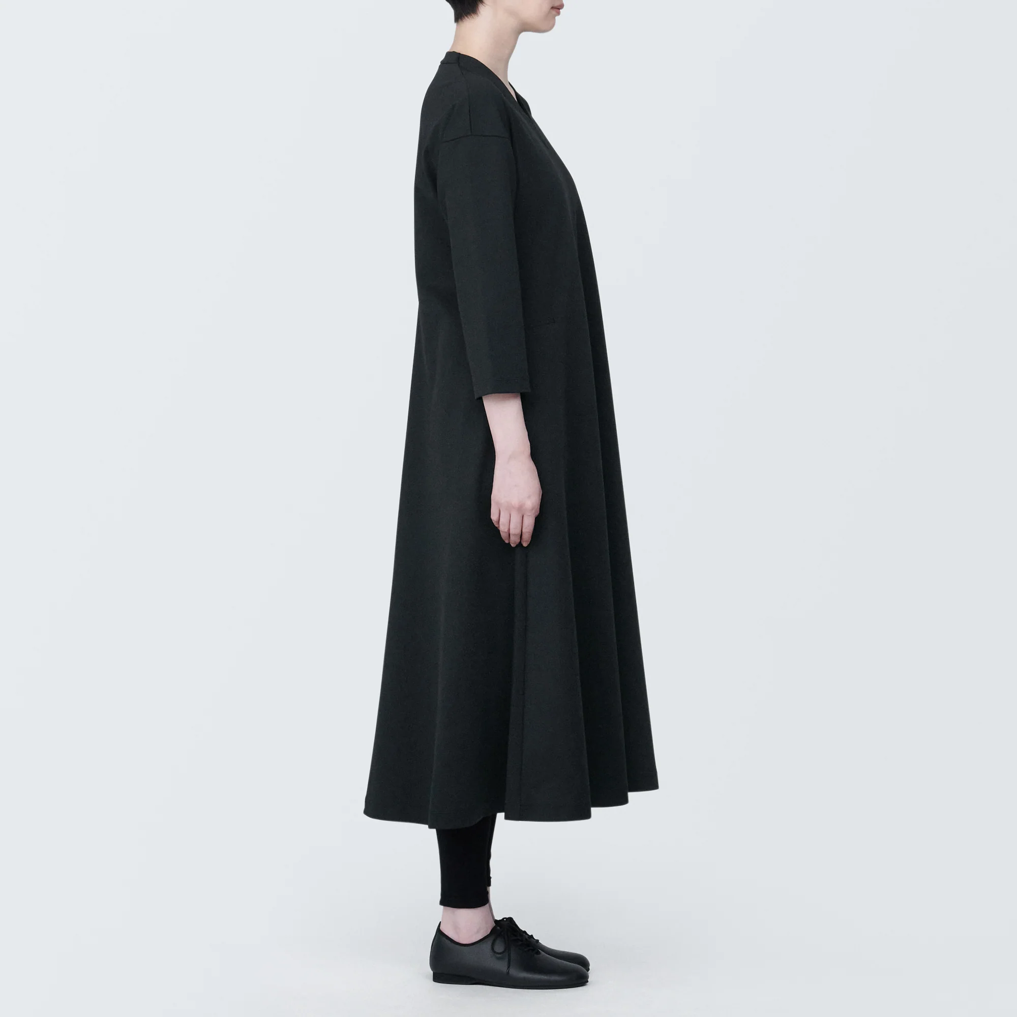 Women's Double Knitted V-Neck Dress - Image 13