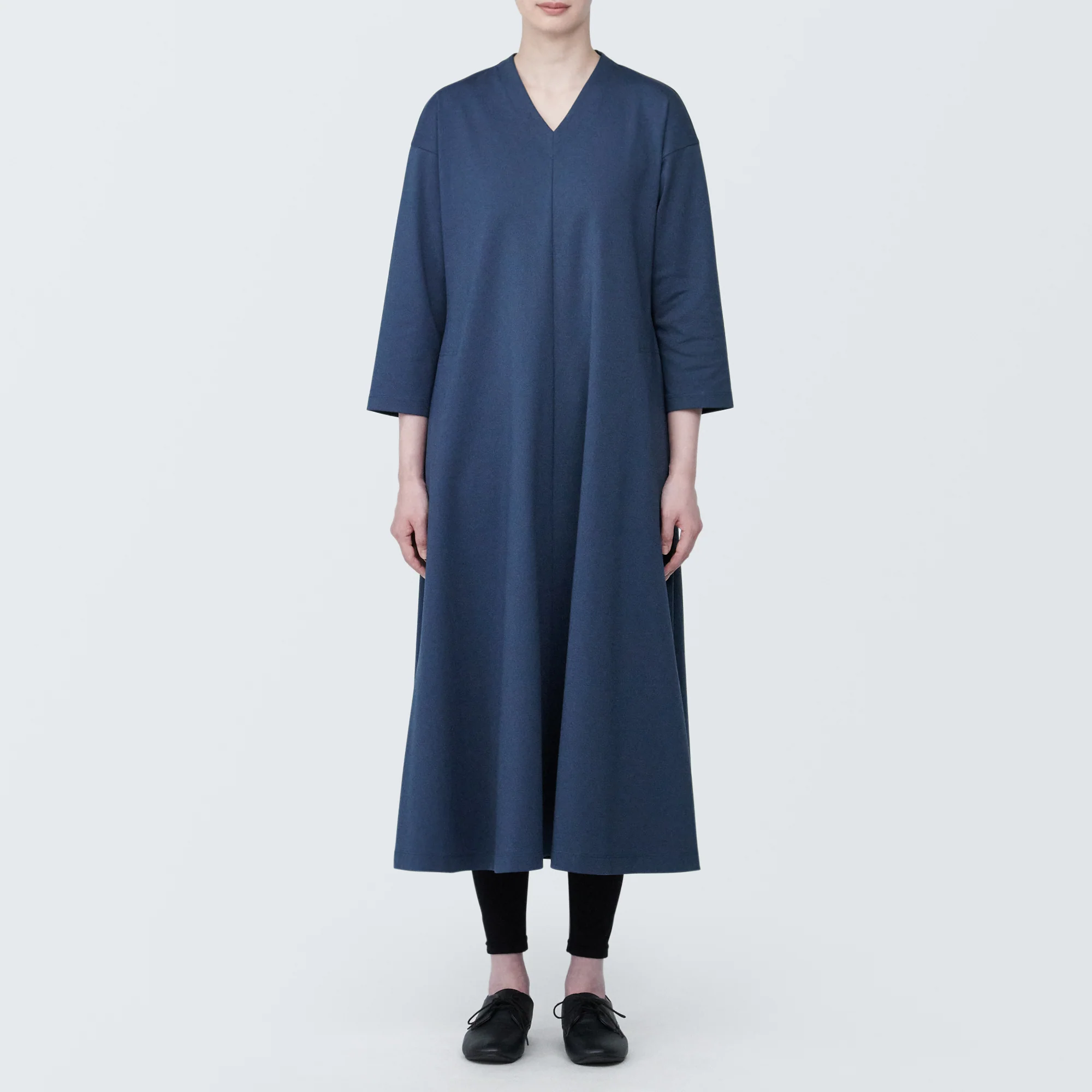 Women's Double Knitted V-Neck Dress - Image 4