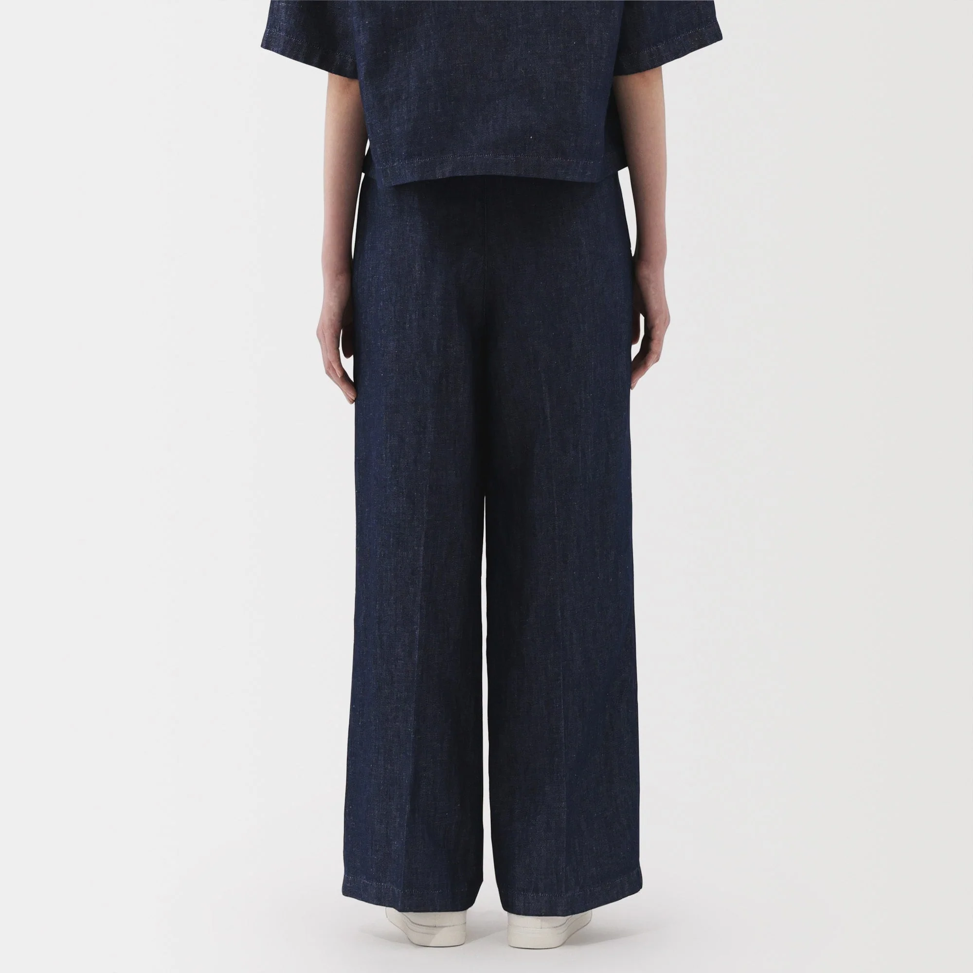 Women's Hemp Blend Denim Darted Wide Pants - Image 6