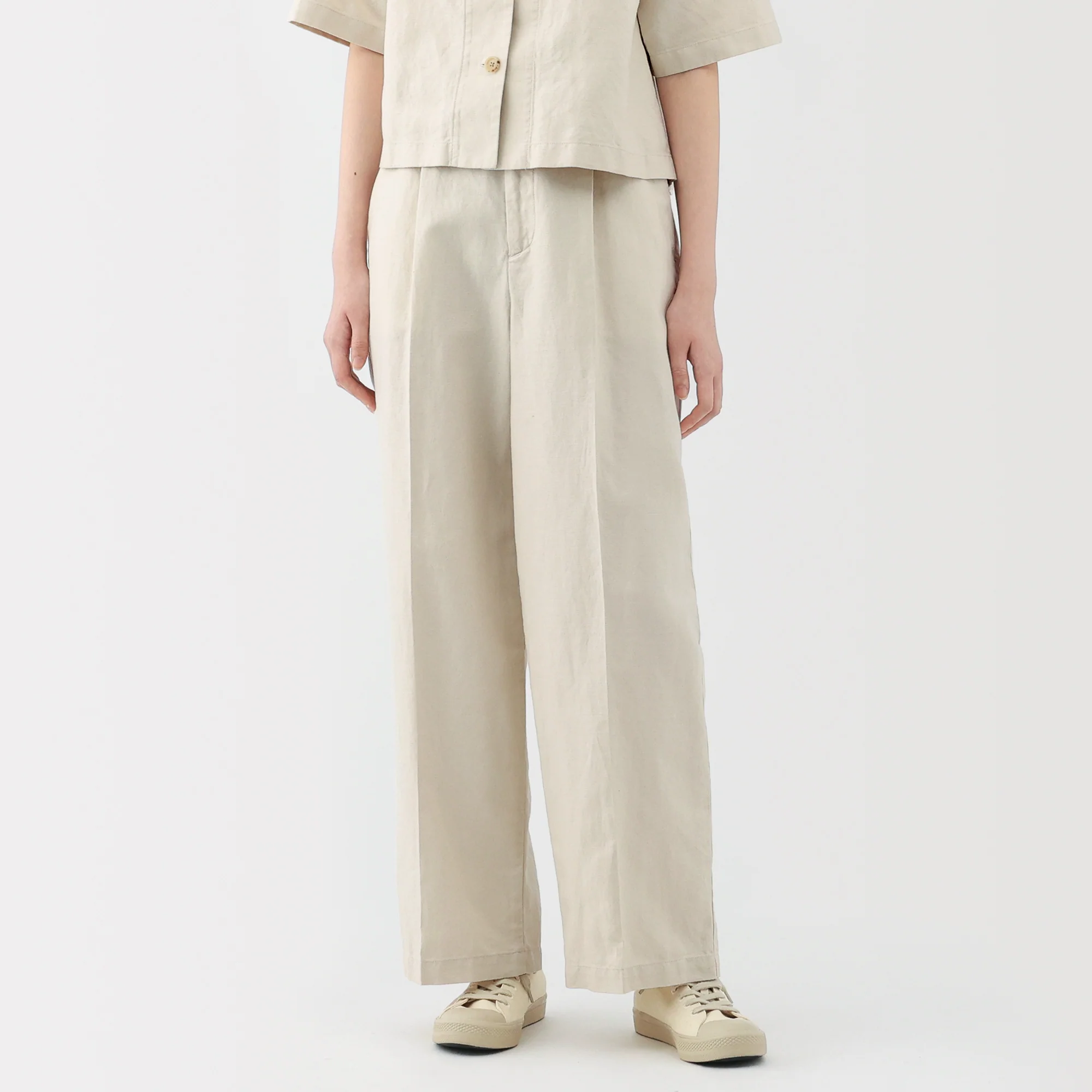 Women's Hemp Blend Twill Darted Wide Pants - Image 12