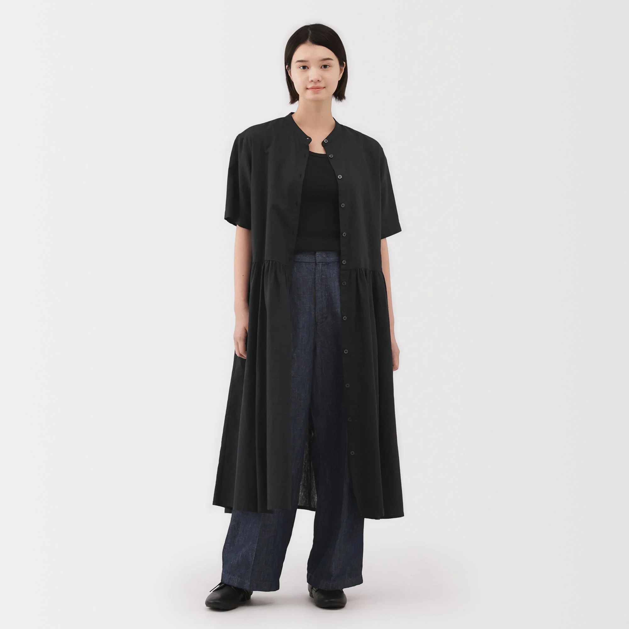 Women's Hemp Cotton Short Sleeve Dress - Image 4