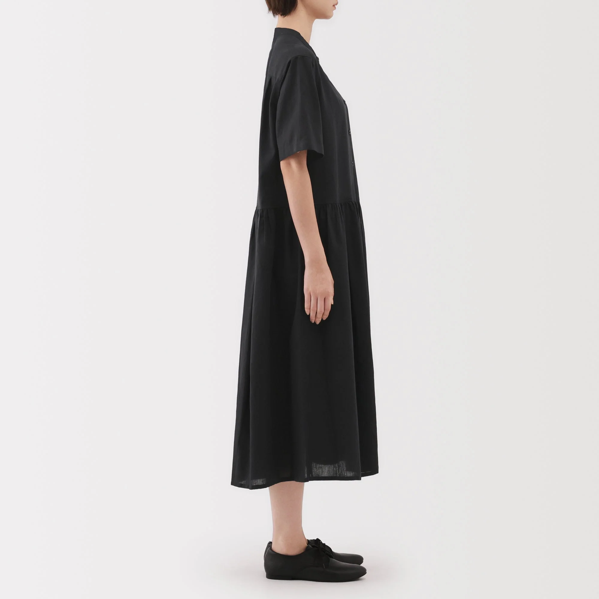 Women's Hemp Cotton Short Sleeve Dress - Image 5