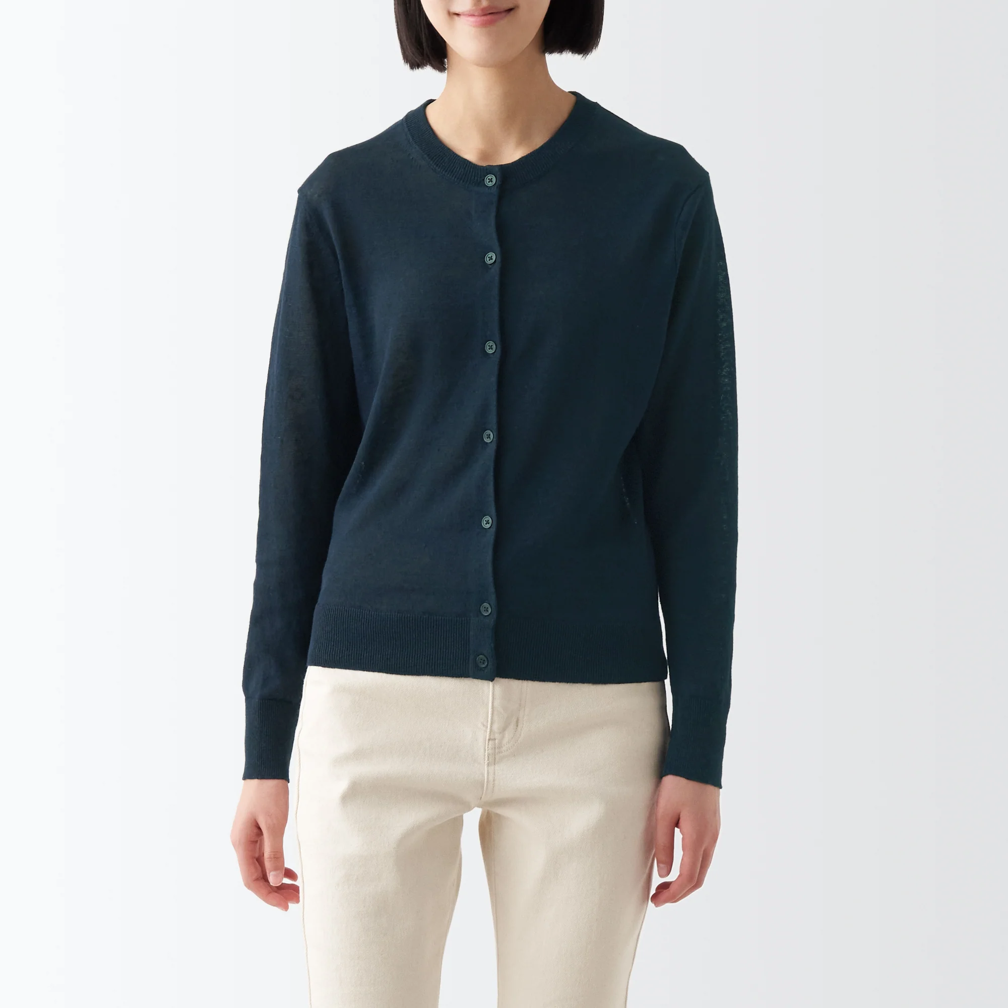 Women's Hemp Crew Neck Cardigan - Image 36