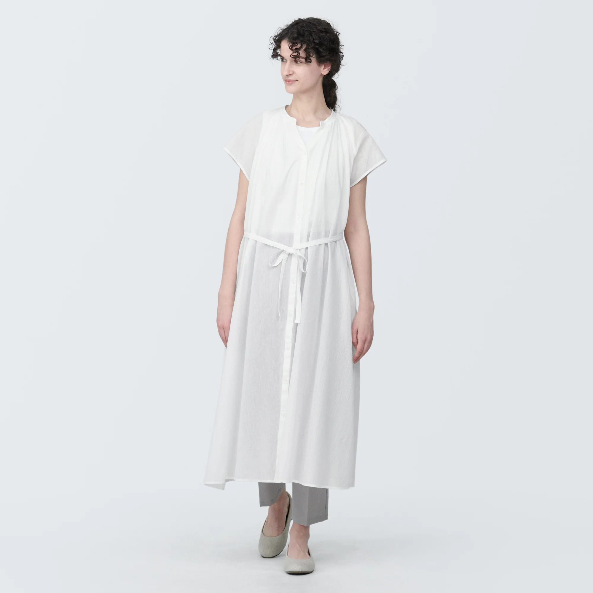 Women's High-Twist Veil French Sleeve Dress - Image 11