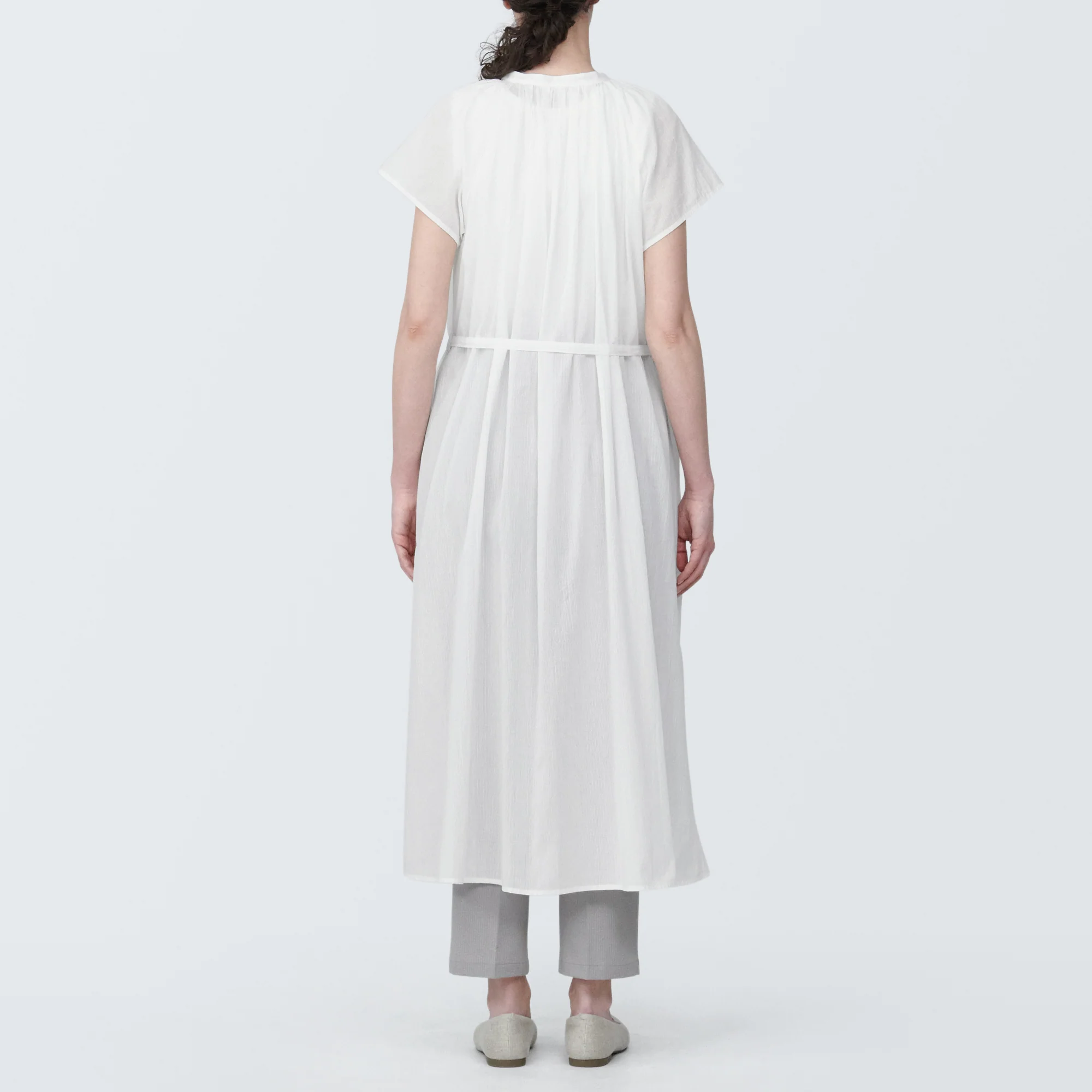 Women's High-Twist Veil French Sleeve Dress - Image 14