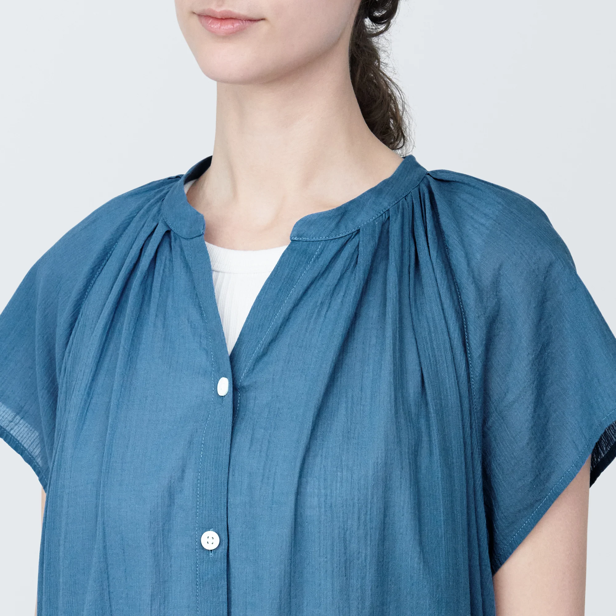 Women's High-Twist Veil French Sleeve Dress - Image 23