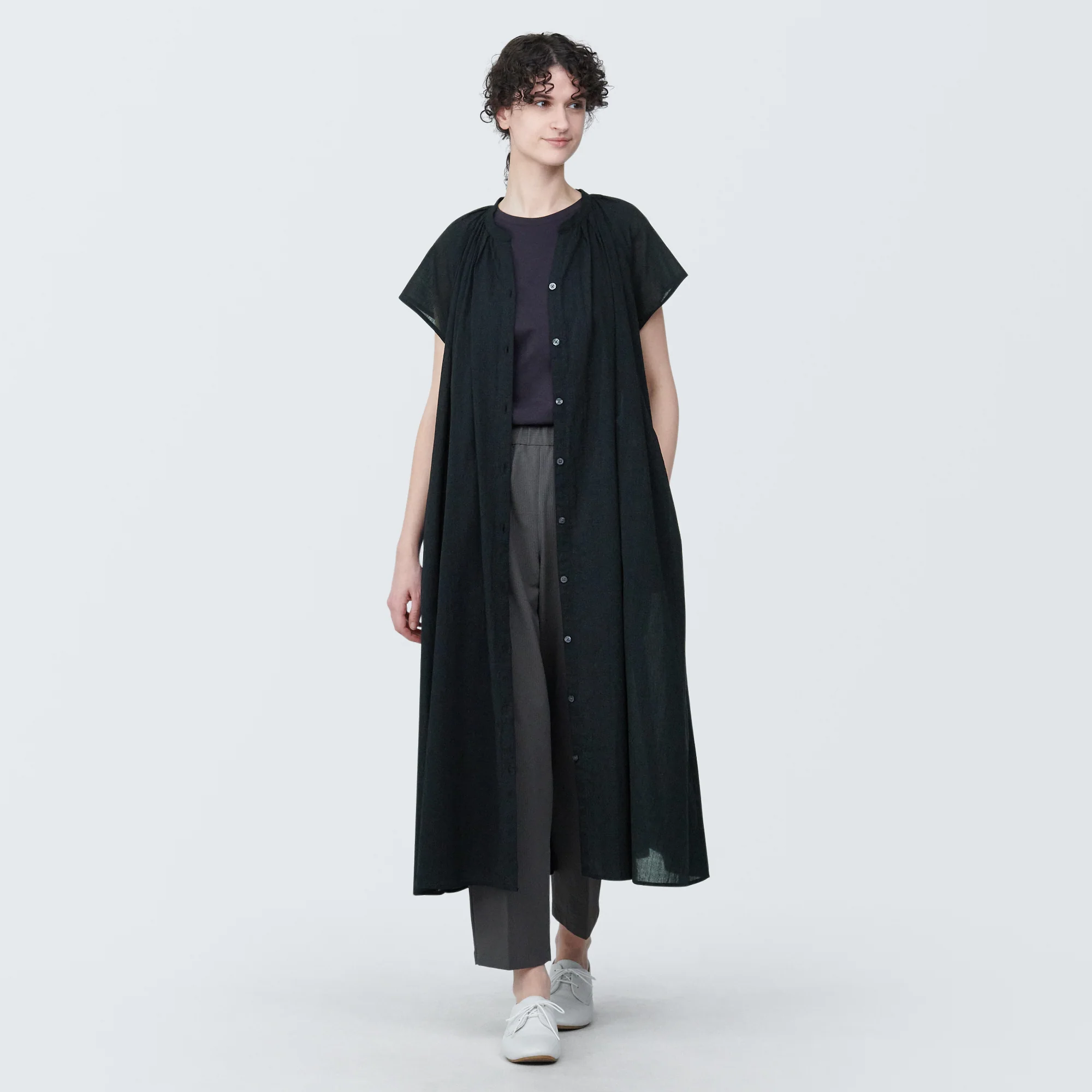 Women's High-Twist Veil French Sleeve Dress - Image 4