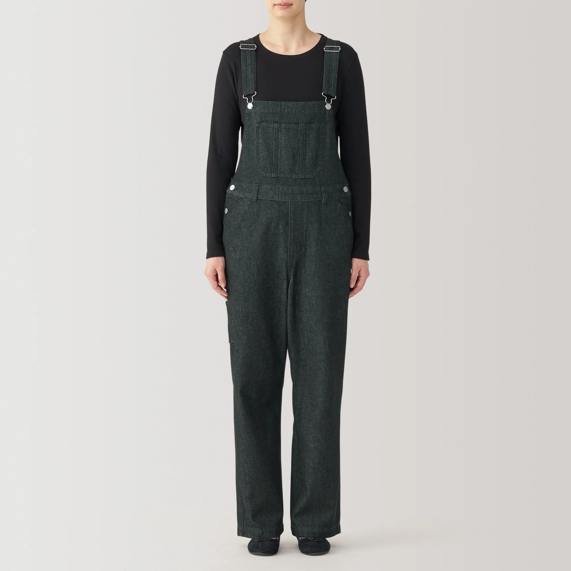 Women Kapok Blend Denim Overalls - Image 4