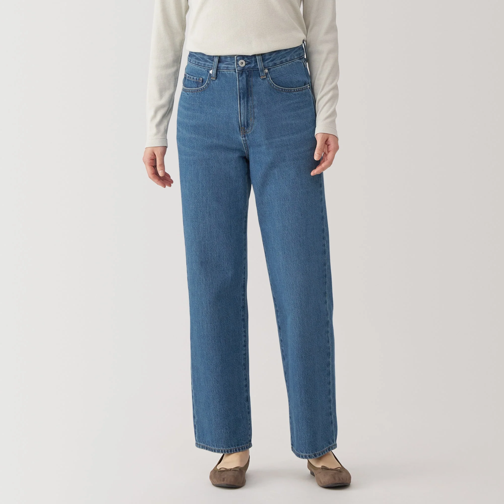Women's Kapok Blend Denim Straight Pants - Image 12
