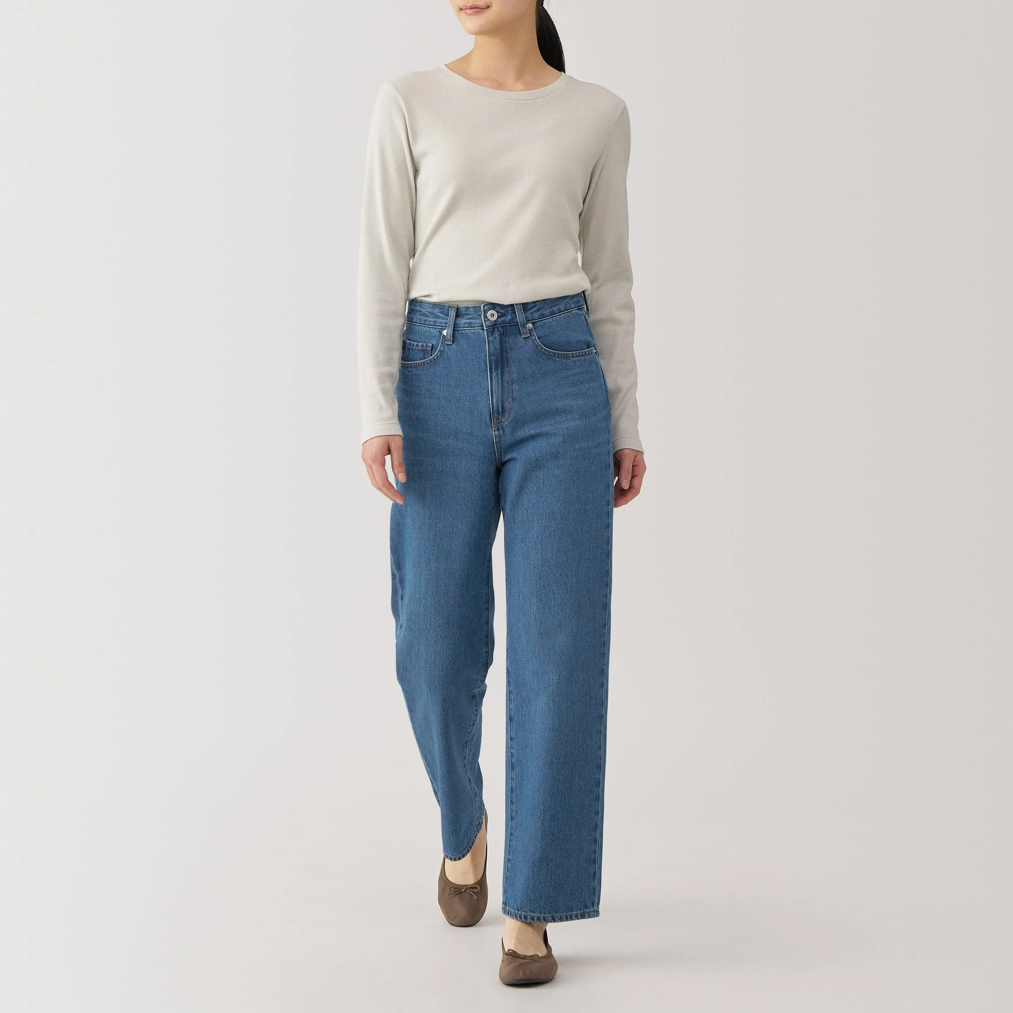 Women's Kapok Blend Denim Straight Pants - Image 13