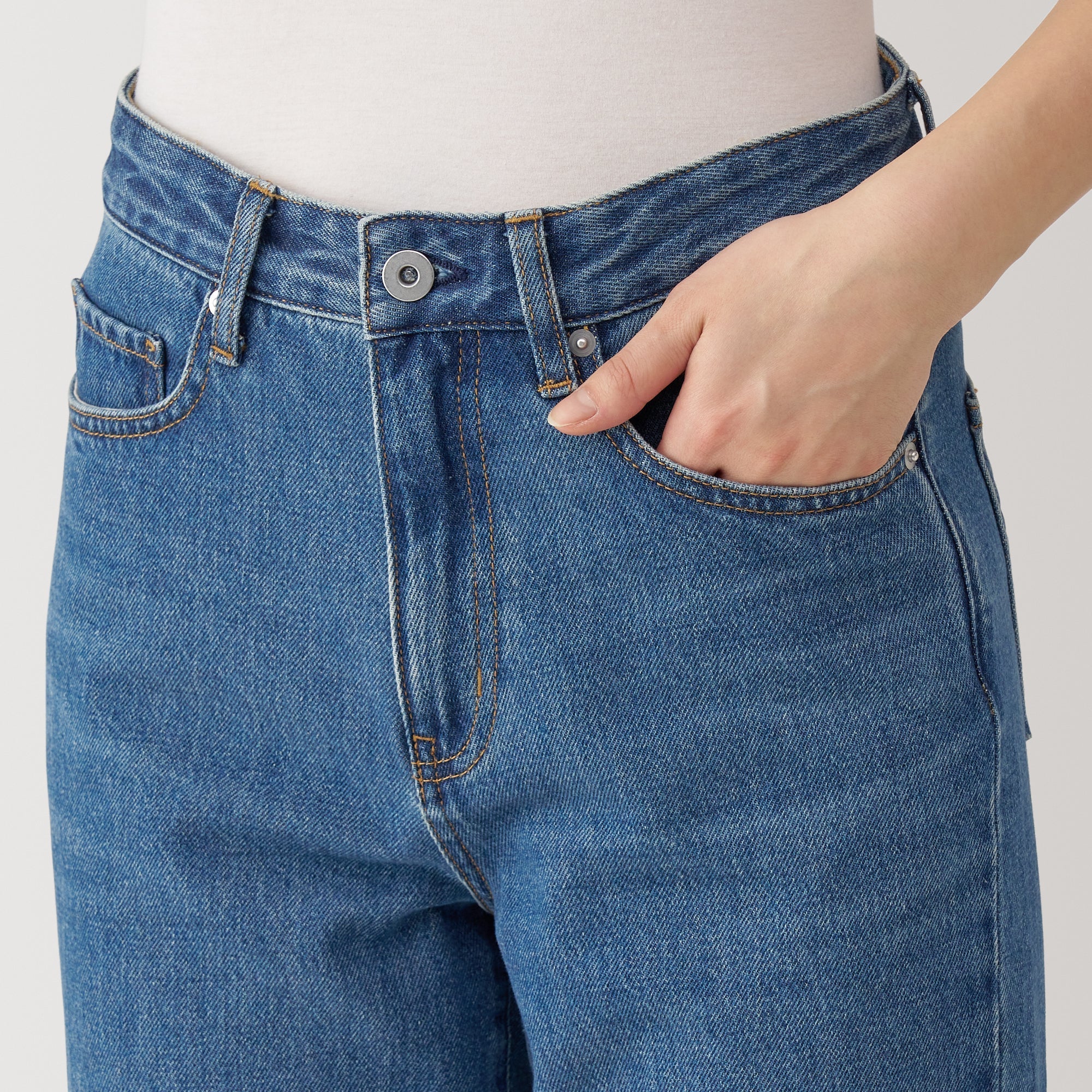 Women's Kapok Blend Denim Straight Pants - Image 16