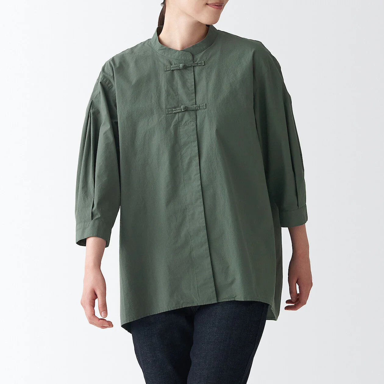 Women's Poplin 3/4 Sleeve Mid Length Shirt