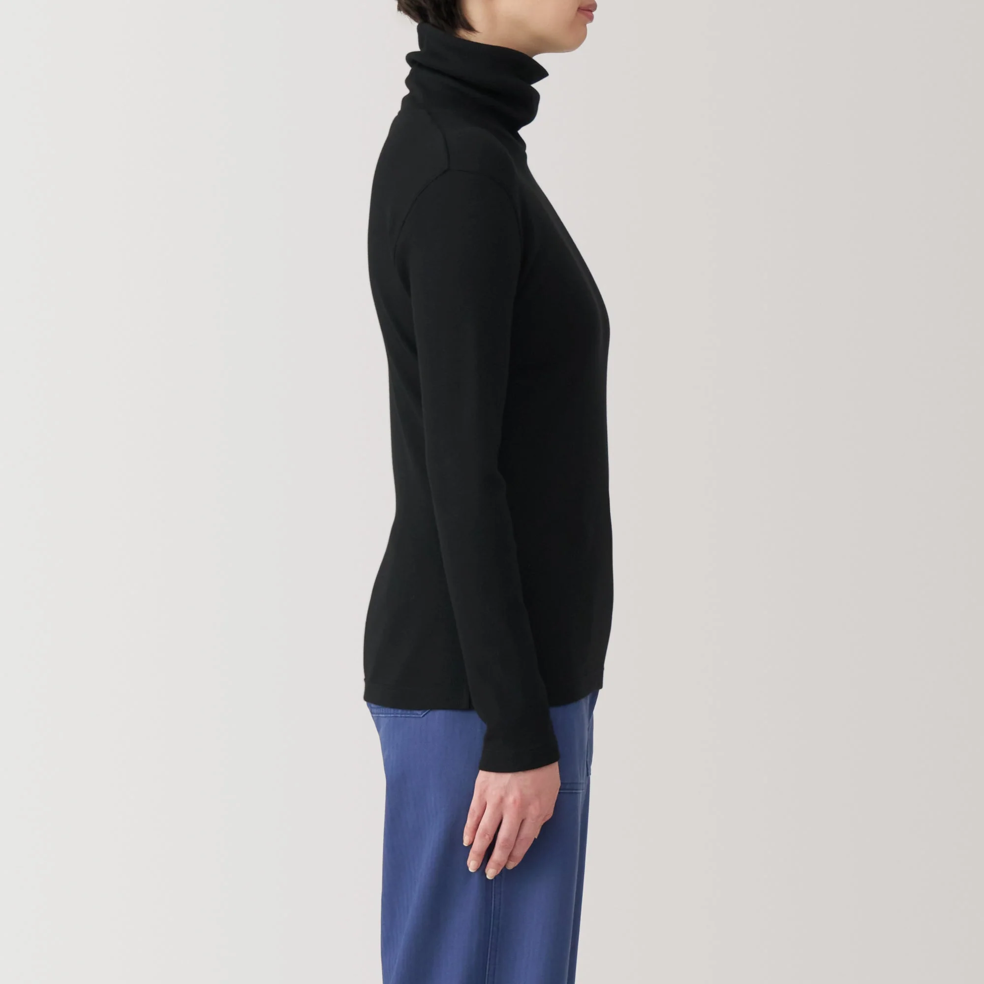 Women's Soy Fibre Blend Ribbed Turtleneck Long Sleeve T-Shirt - Image 21