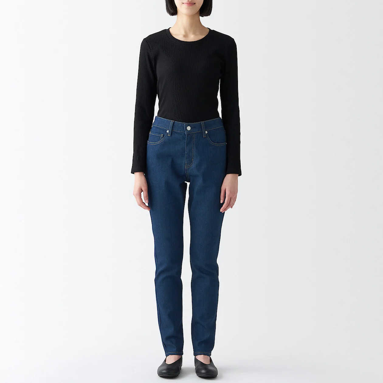 Women's Stretch Denim Slim Pants Blue (L 30inch / 75cm) - Image 4