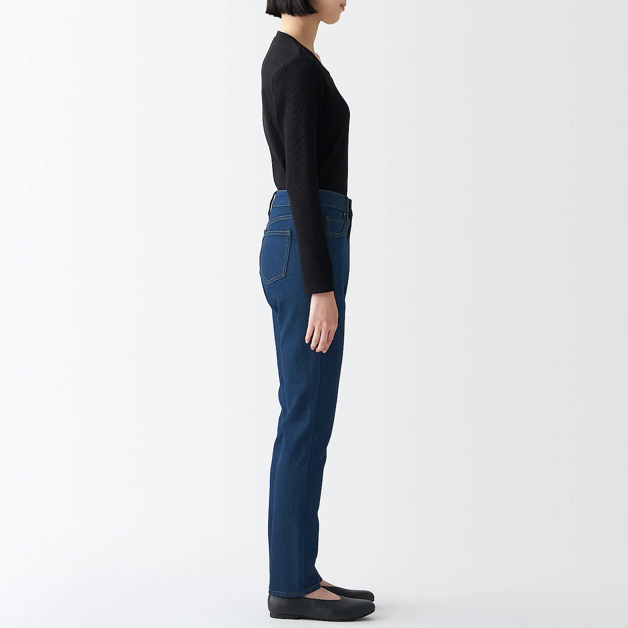 Women's Stretch Denim Slim Pants Blue (L 30inch / 75cm) - Image 5