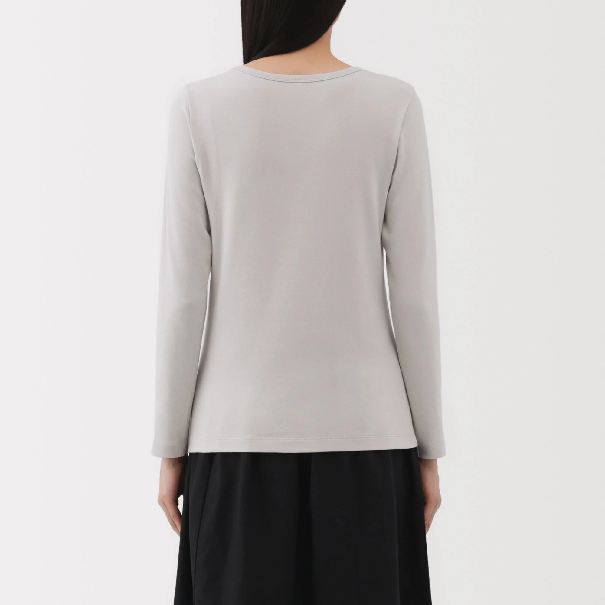 Women's Stretch Ribbed Crew Neck Long Sleeve T-Shirt - Image 33