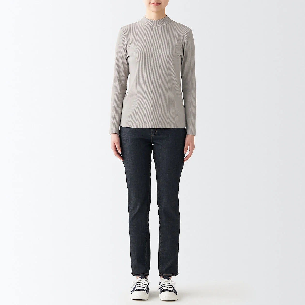 Women's Stretch Ribbed High Neck T-Shirt - Image 23