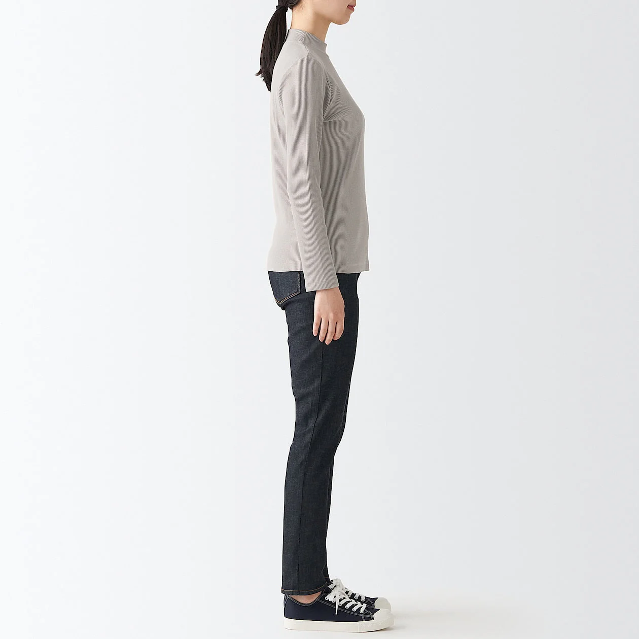 Women's Stretch Ribbed High Neck T-Shirt - Image 24