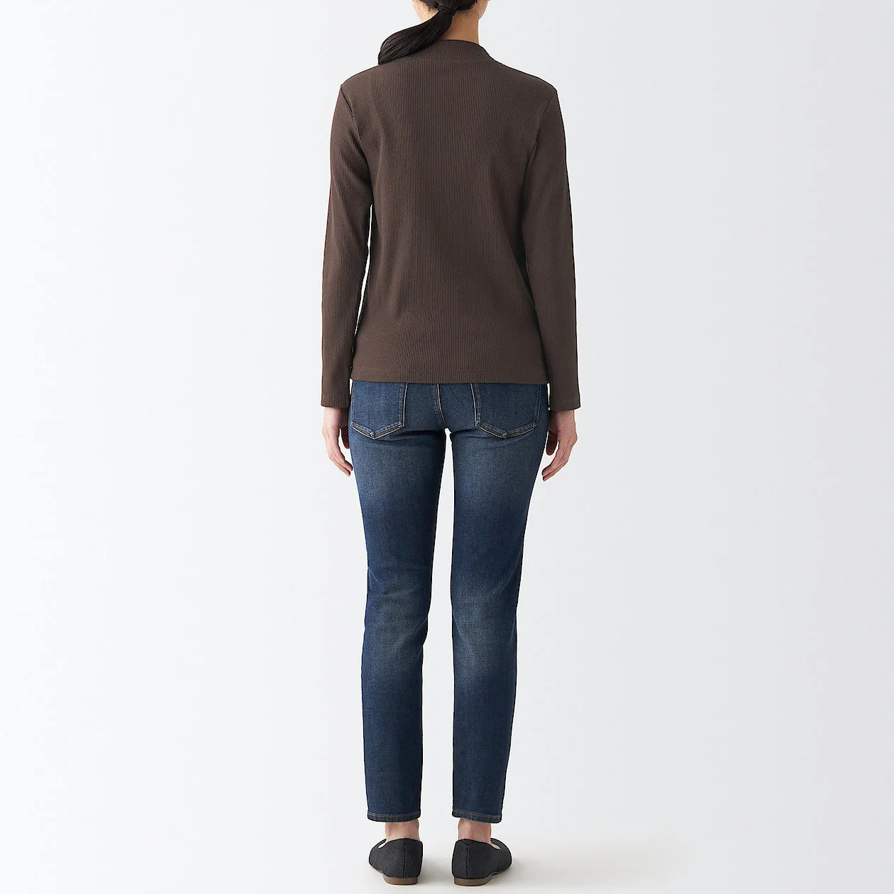 Women's Stretch Ribbed High Neck T-Shirt - Image 41