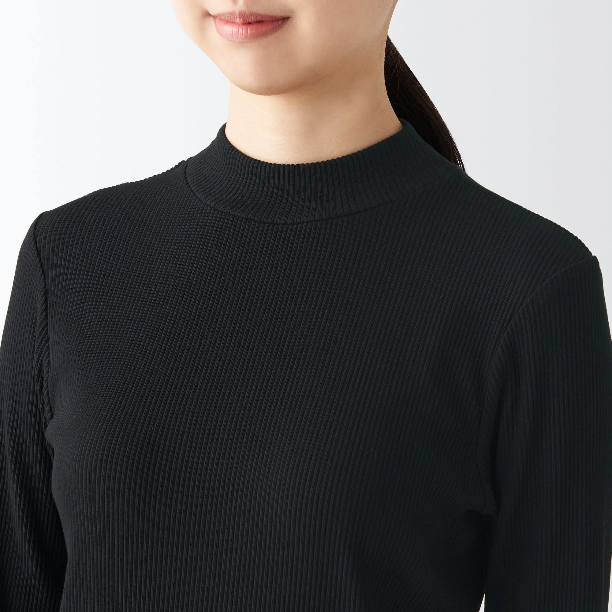 Women's Stretch Ribbed High Neck T-Shirt - Image 51