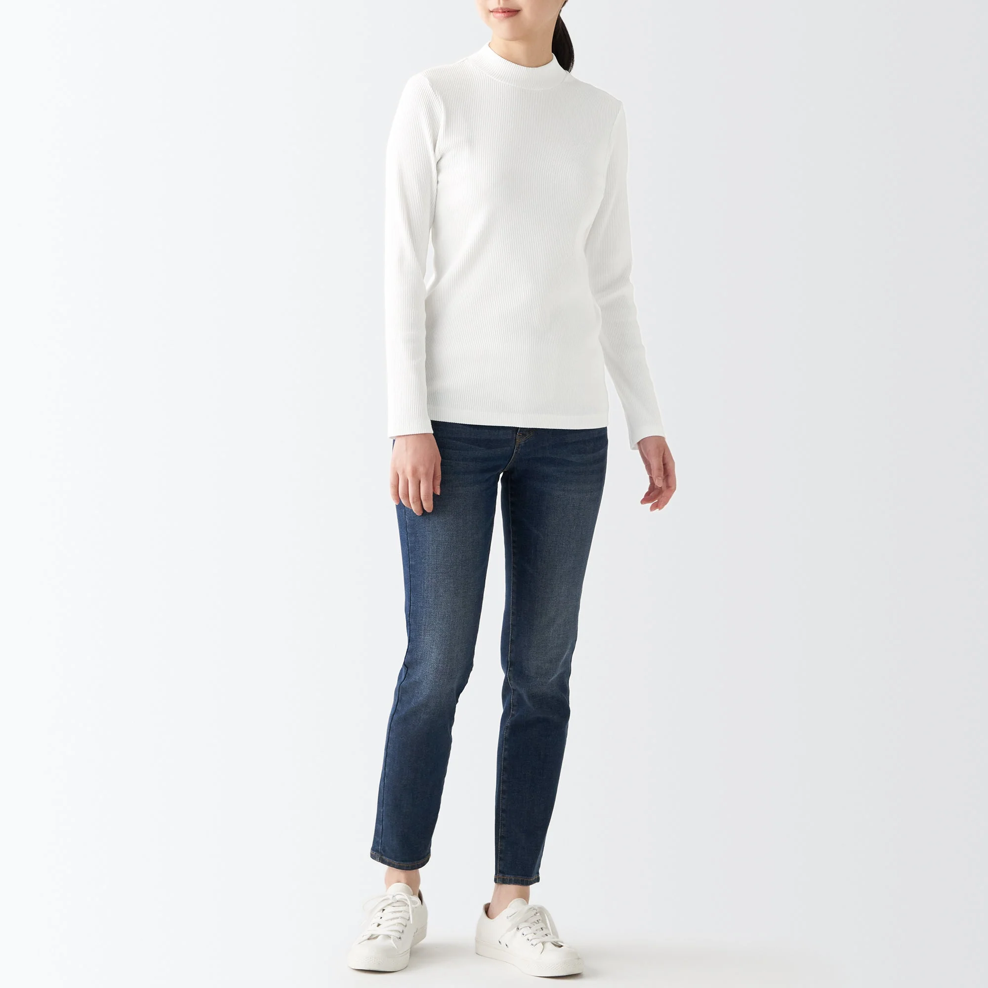 Women's Stretch Ribbed High Neck T-Shirt - Image 7