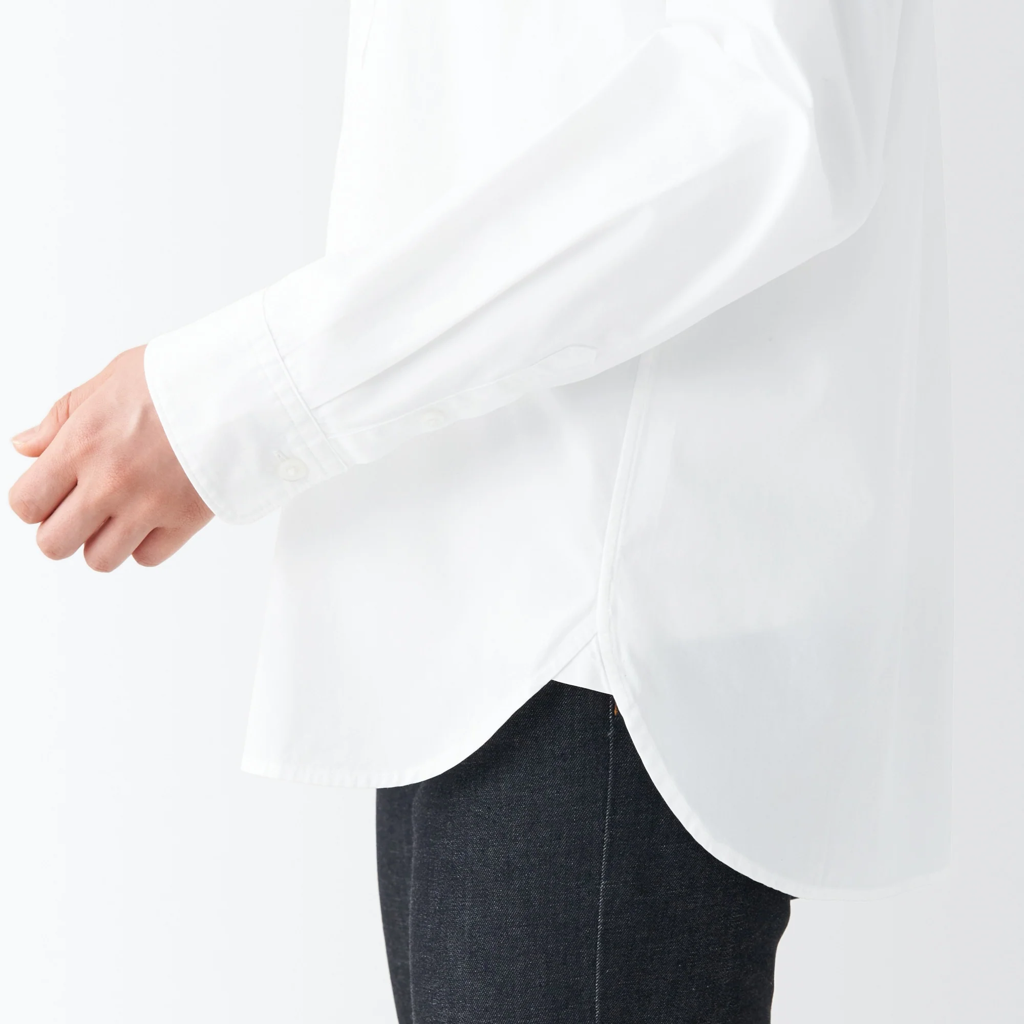 Women's Washed Broad Stand Collar Shirt - Image 8