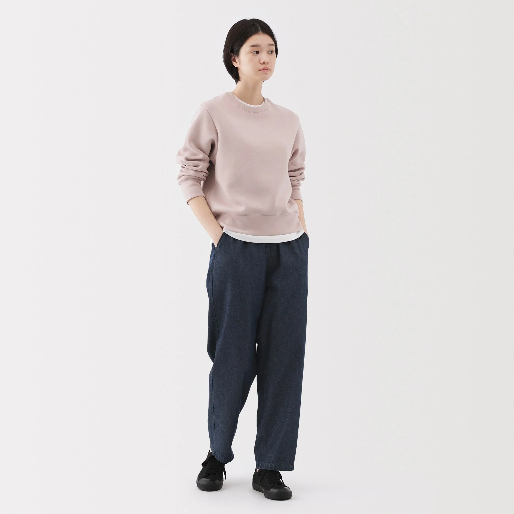 Washed Denim Easy Tapered Pants - Image 13