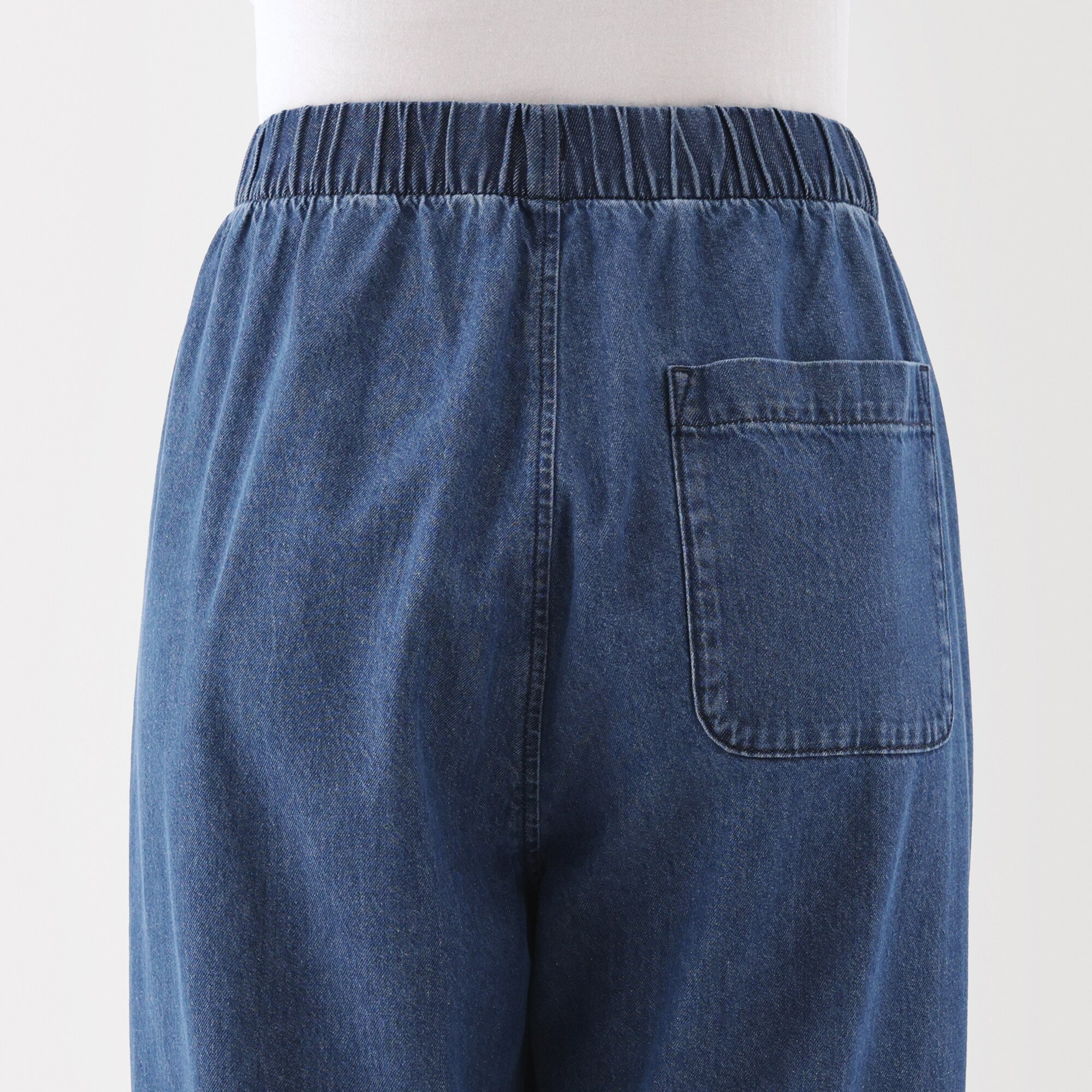 Washed Denim Easy Tapered Pants - Image 8