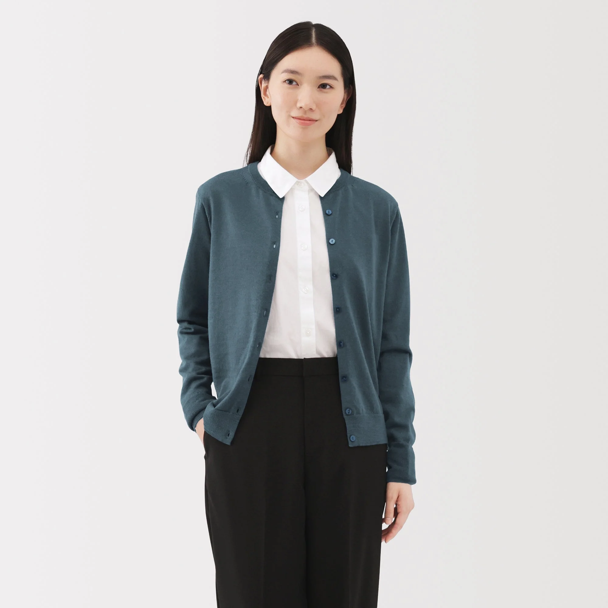 Wool Crewneck Cardigan - Image 3