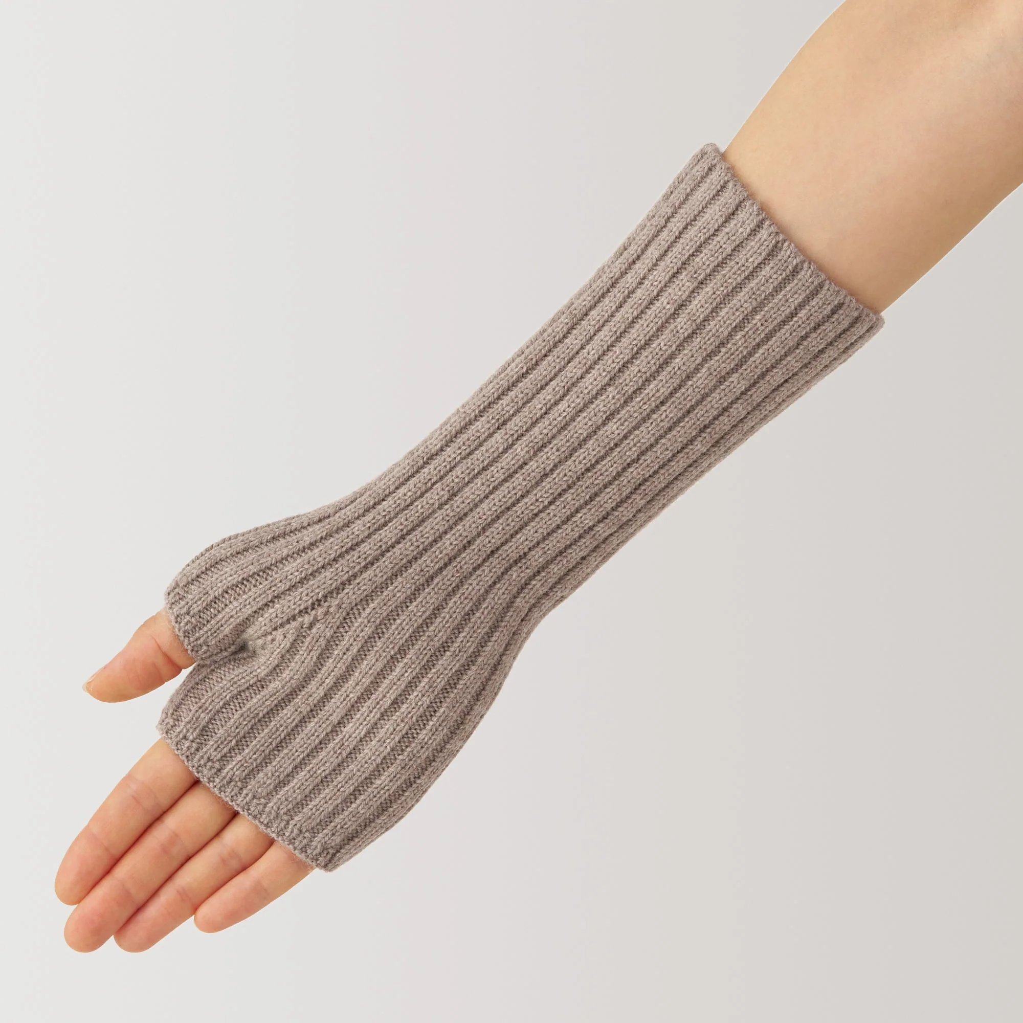 Wool Rib Knit Arm Warmers - Image 9