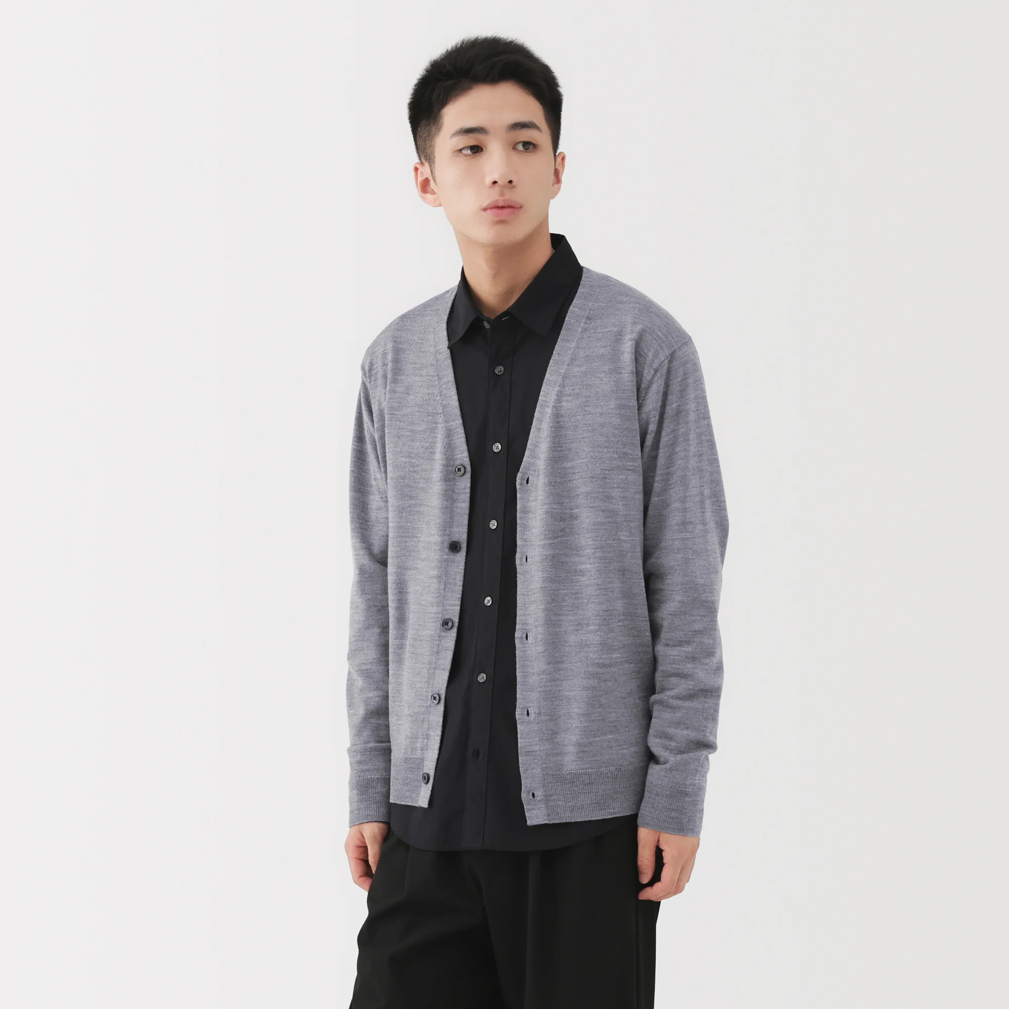 Wool V-Neck Cardigan - Image 3